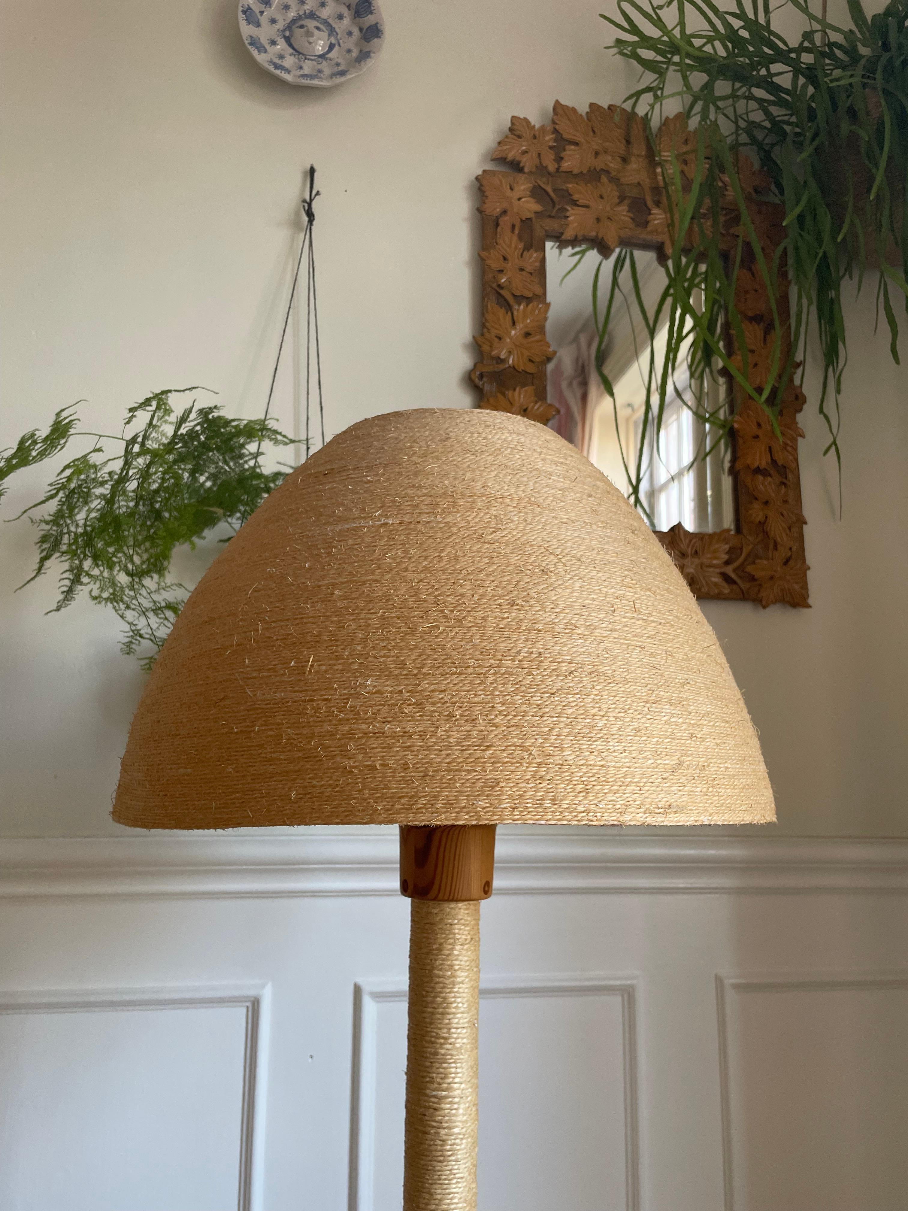 Hans-Agne Jakobsson Rope Wood Floor Lamp, 1960s For Sale 5