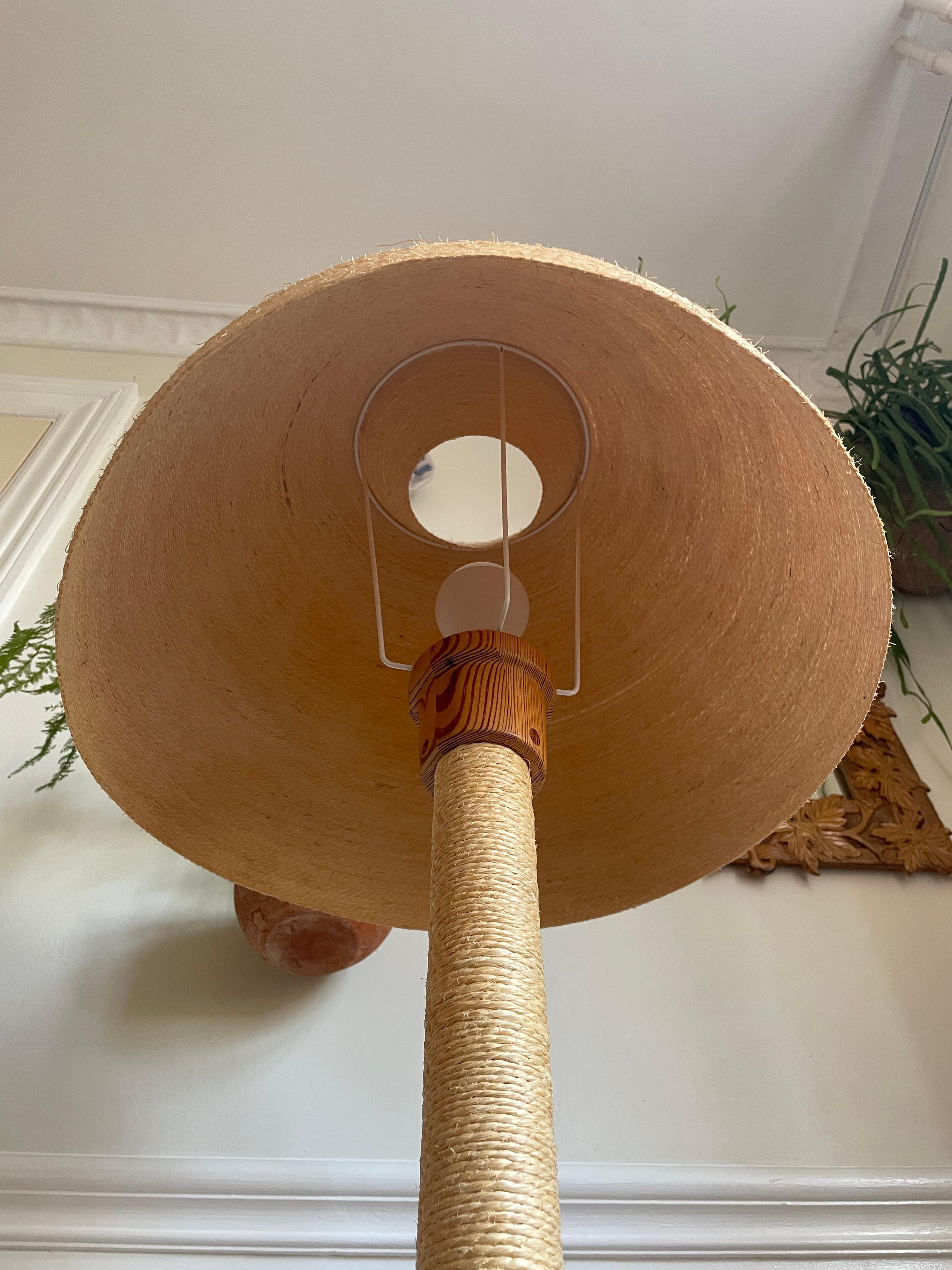 Hans-Agne Jakobsson Rope Wood Floor Lamp, 1960s For Sale 2
