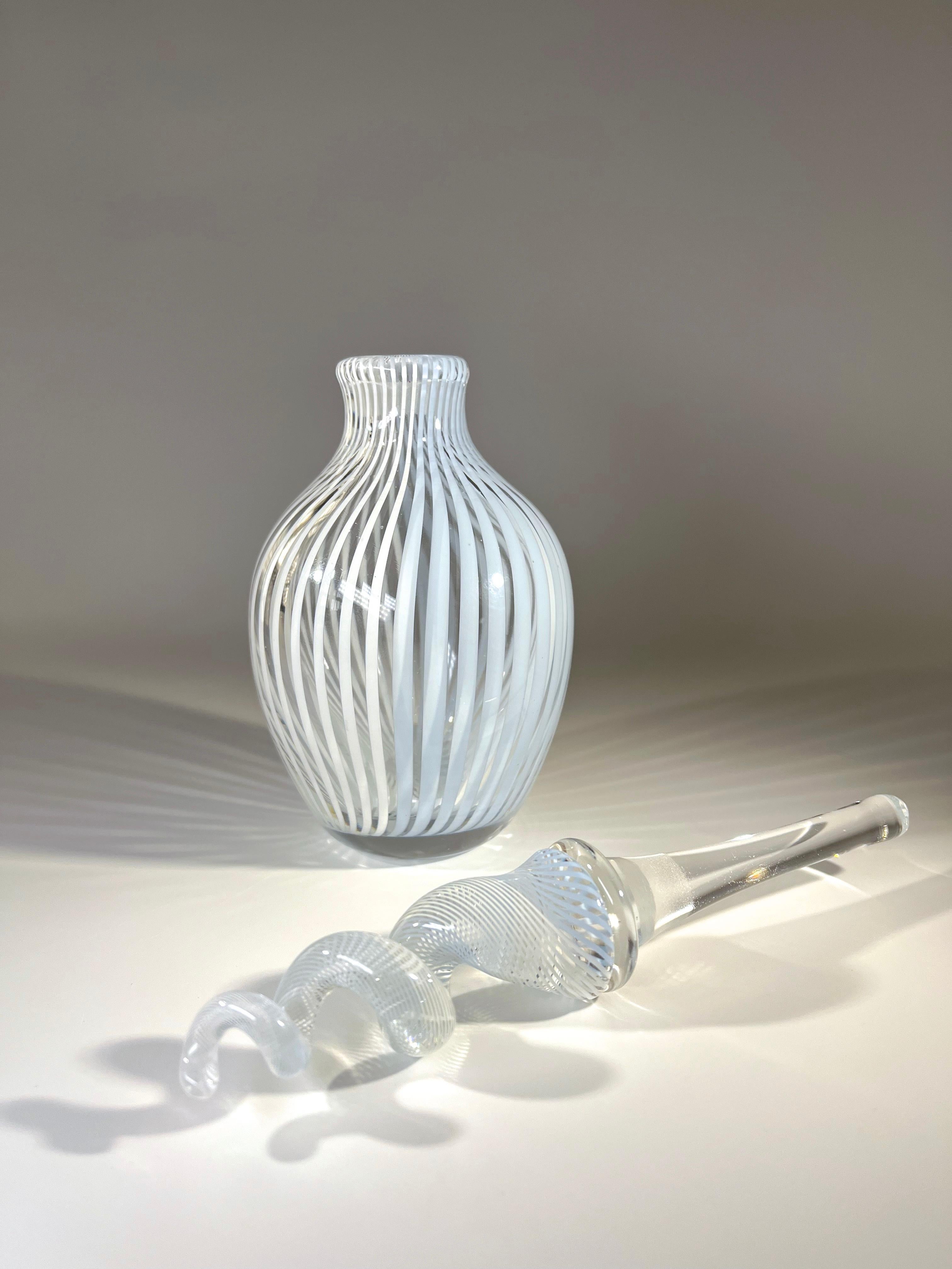 Hand-Crafted Exceptional Harlequin Crystal Perfume Bottle Mike Hunter Twists Studio, Scotland For Sale
