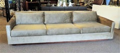 Exceptional Harvey Probber 1960s Long Tuxedo Sofa in Velvet