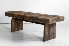 Exceptional Heavy Wabi-Sabi Rustic Coffee Table Made of Solid 19th Century Oak