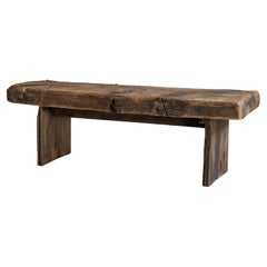 Exceptional Heavy Wabi-Sabi Rustic Coffee Table Made of Solid 19th Century Oak