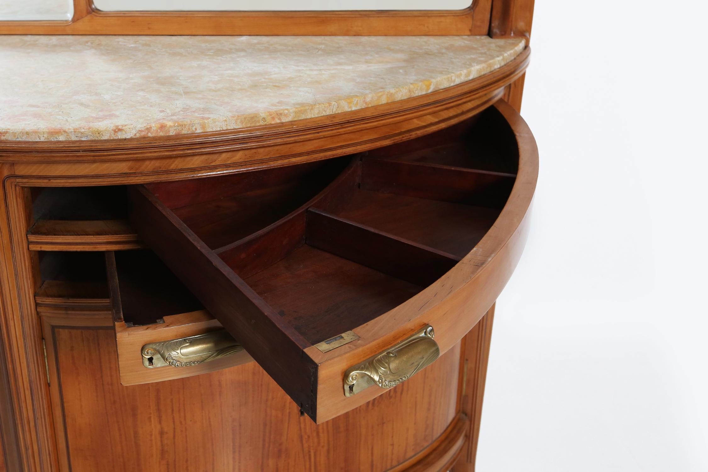 Exceptional hemisphere Art Nouveau Sideboard by Maurice Dufrene, France 1911 For Sale 8