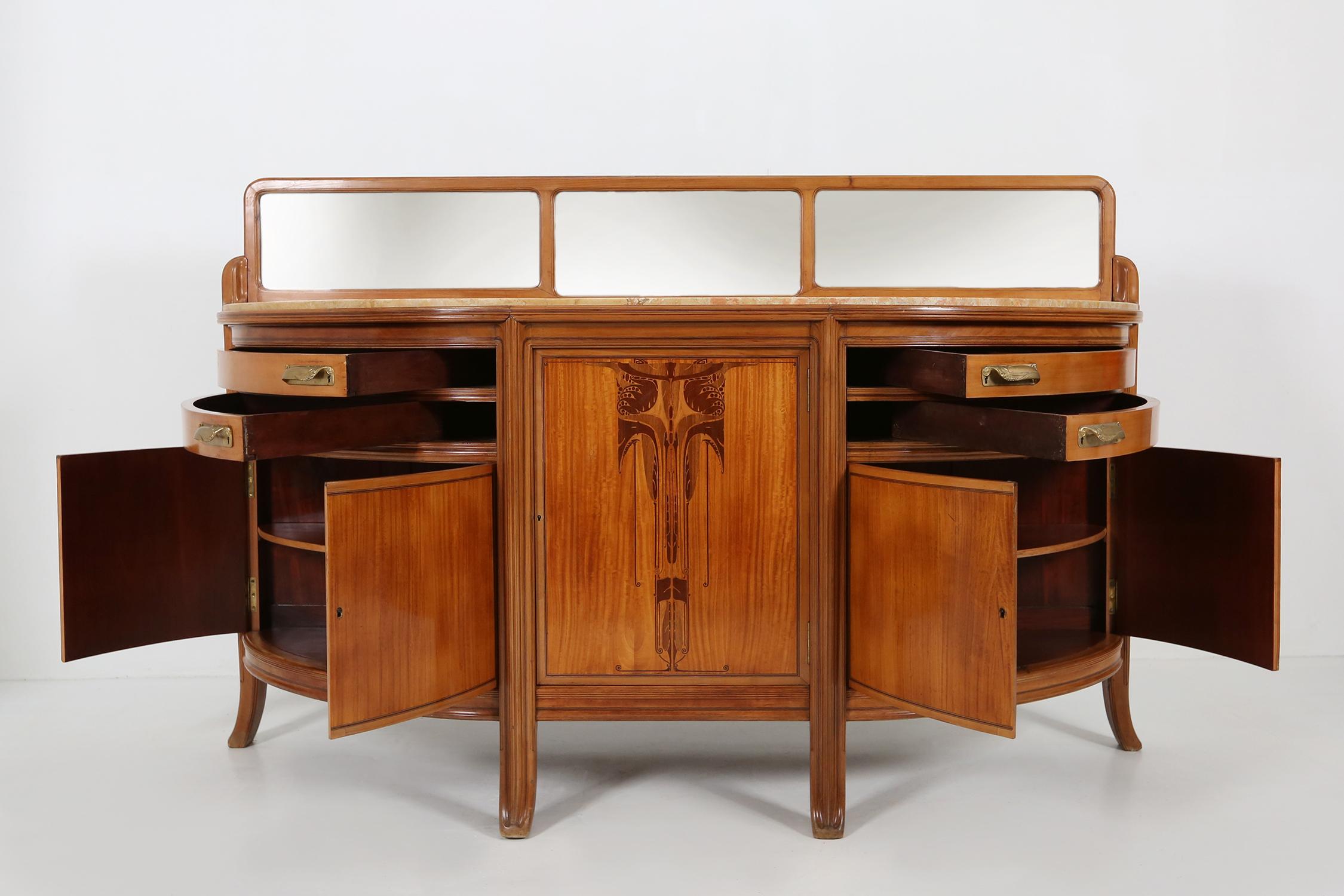 Exceptional hemisphere Art Nouveau Sideboard by Maurice Dufrene, France 1911 For Sale 9