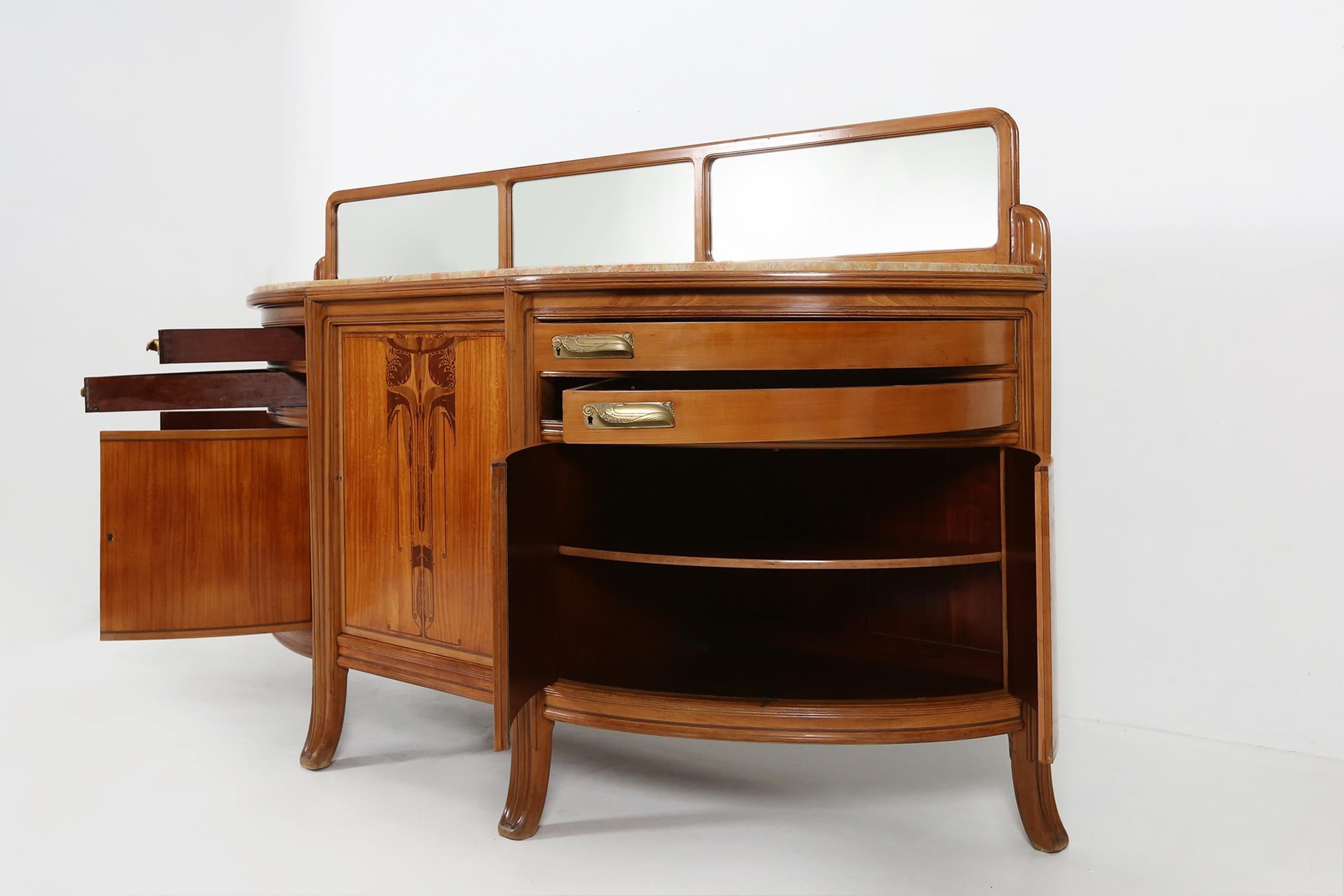 Exceptional hemisphere Art Nouveau Sideboard by Maurice Dufrene, France 1911 For Sale 10