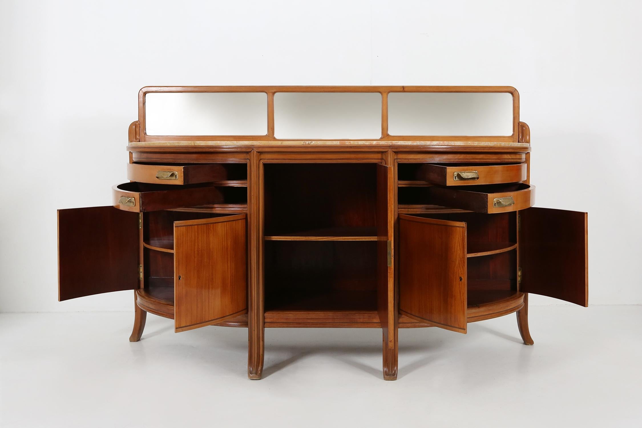 Exceptional hemisphere Art Nouveau Sideboard by Maurice Dufrene, France 1911 For Sale 11