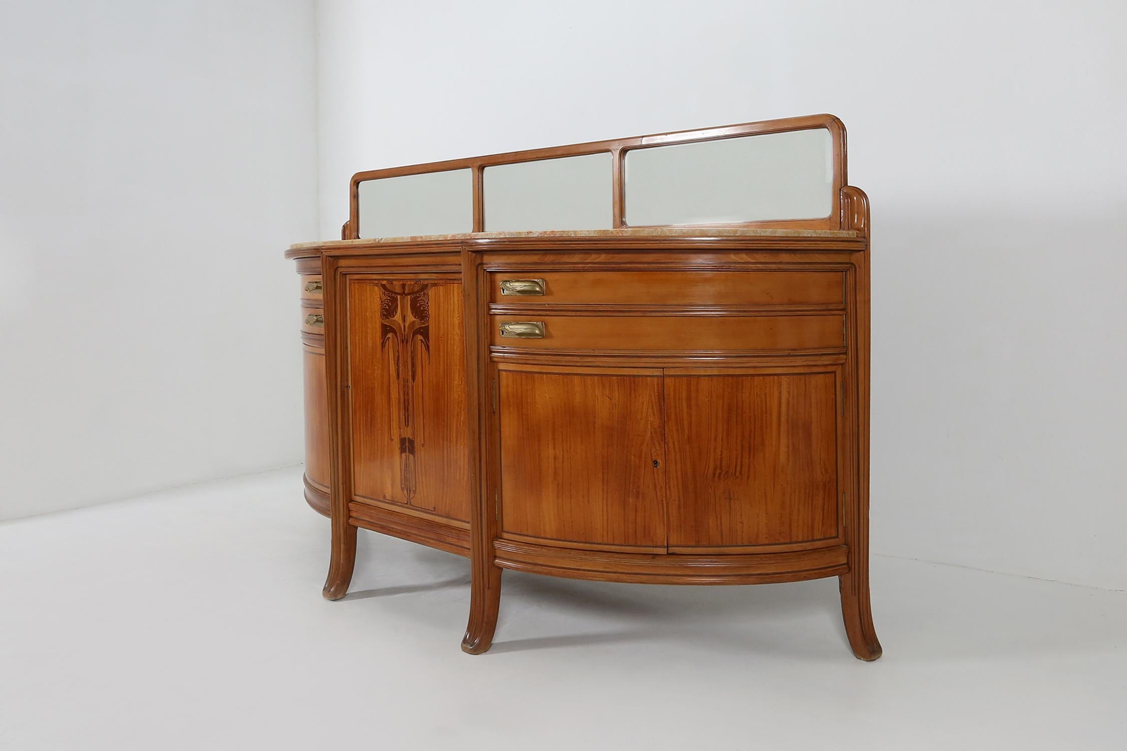 French Exceptional hemisphere Art Nouveau Sideboard by Maurice Dufrene, France 1911 For Sale