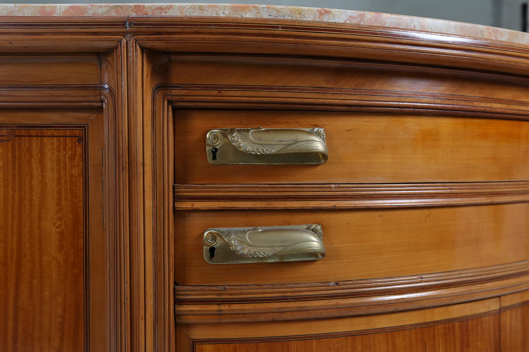 Bronze Exceptional hemisphere Art Nouveau Sideboard by Maurice Dufrene, France 1911 For Sale