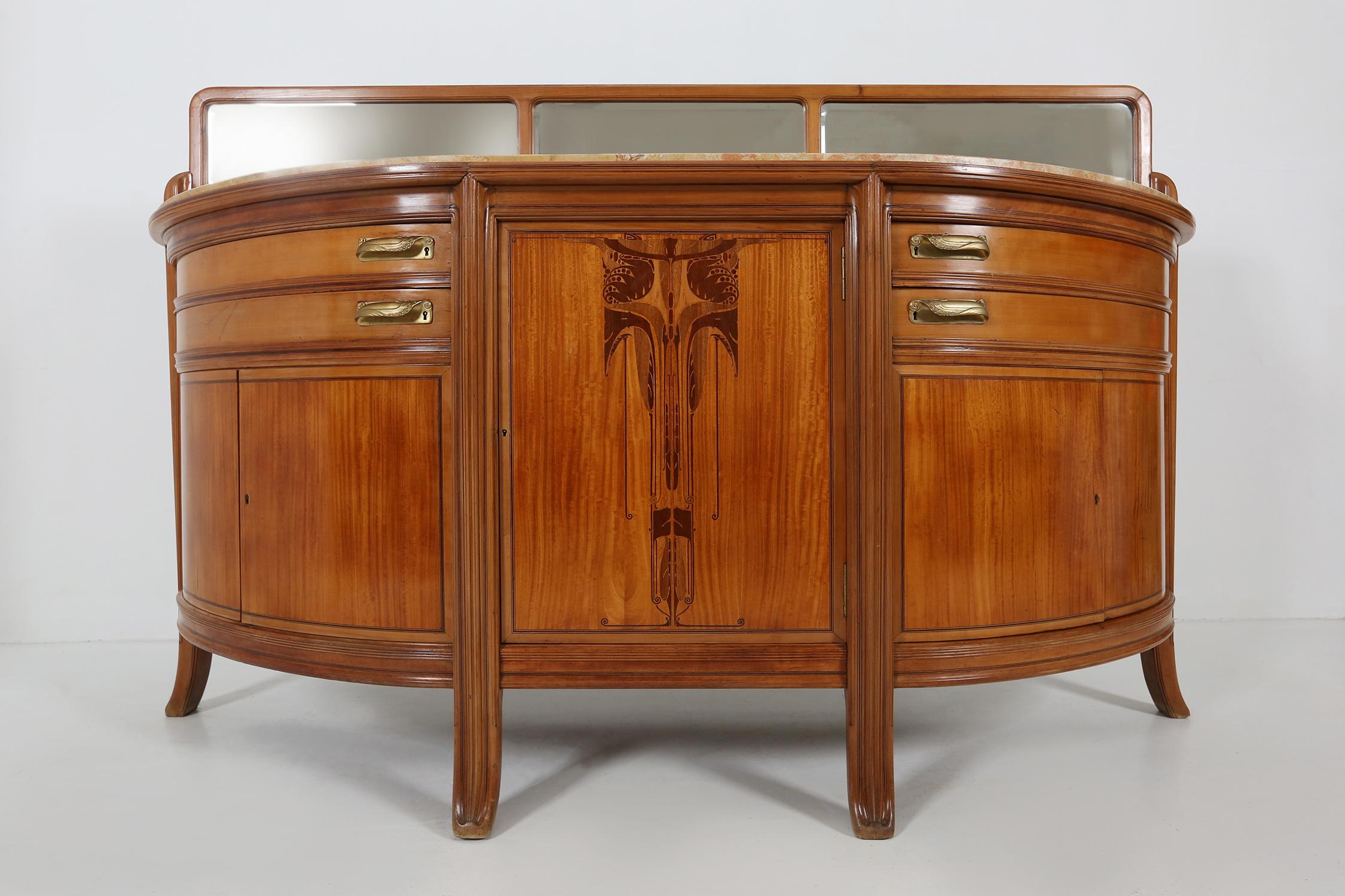 Exceptional hemisphere Art Nouveau Sideboard by Maurice Dufrene, France 1911 For Sale 1