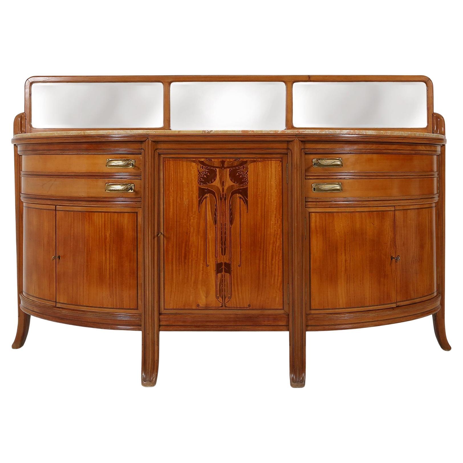 Exceptional hemisphere Art Nouveau Sideboard by Maurice Dufrene, France 1911