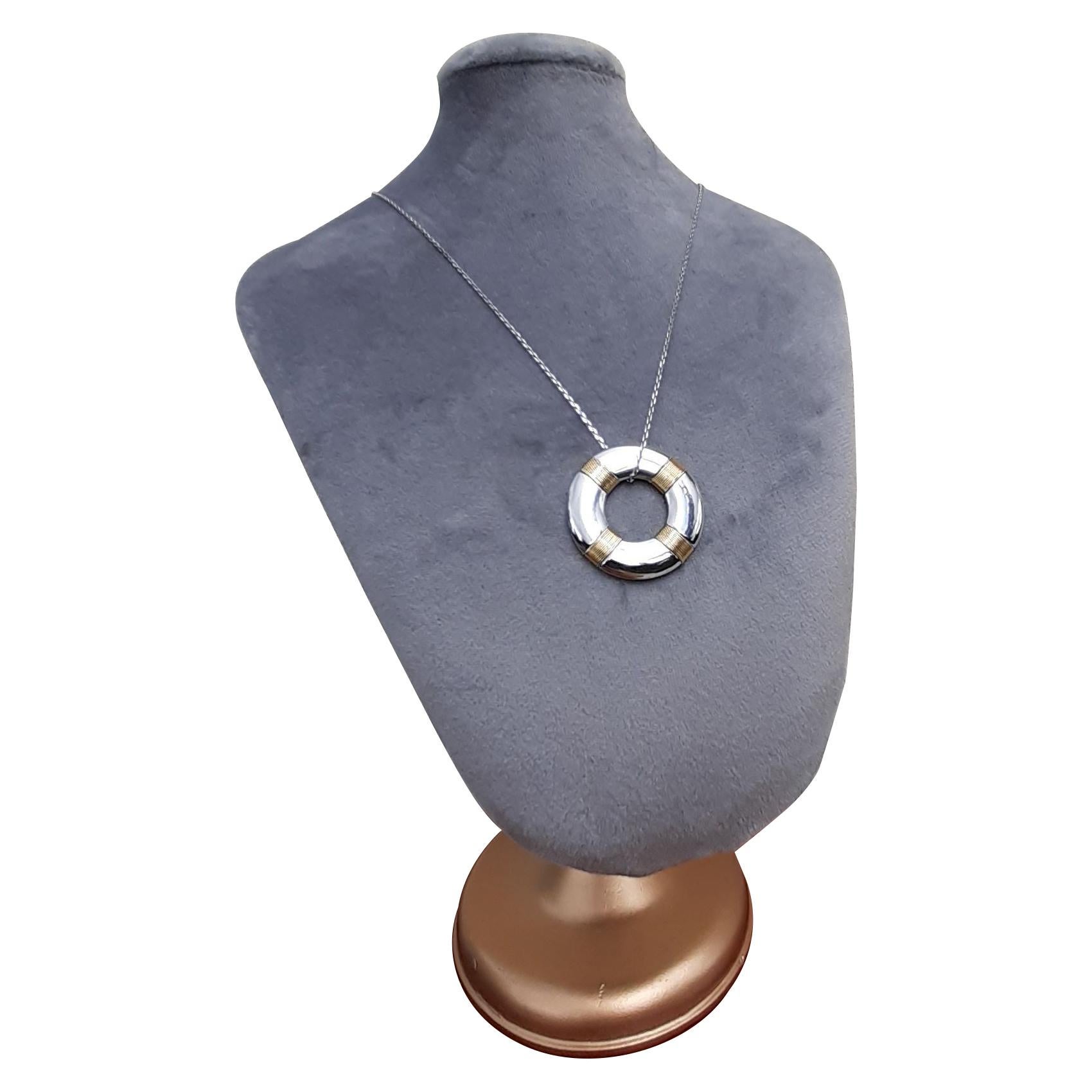 Exceptional Hermès 2 Tones Gold Pendant Buoy Shaped For Sale 9