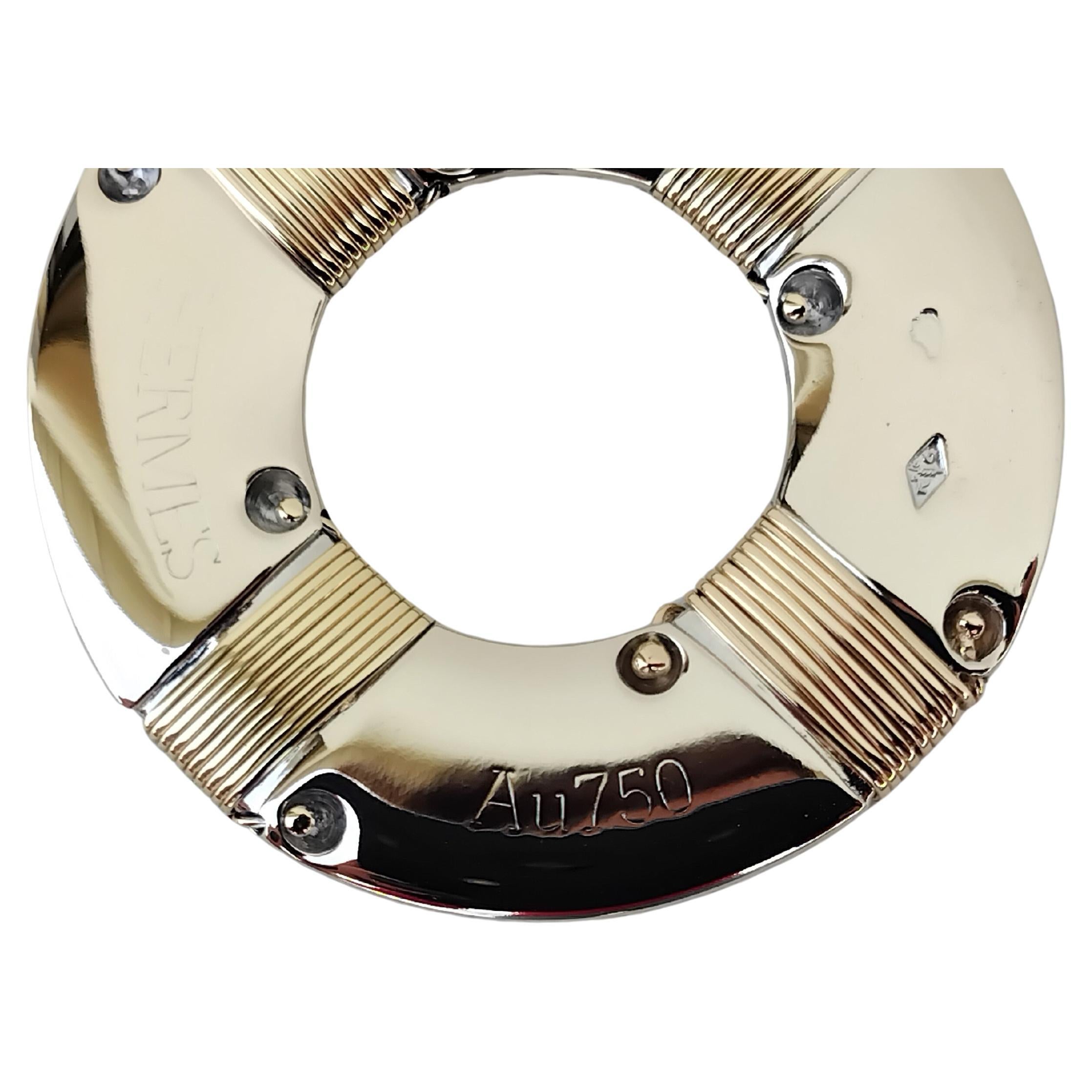 Exceptional Hermès 2 Tones Gold Pendant Buoy Shaped For Sale 4