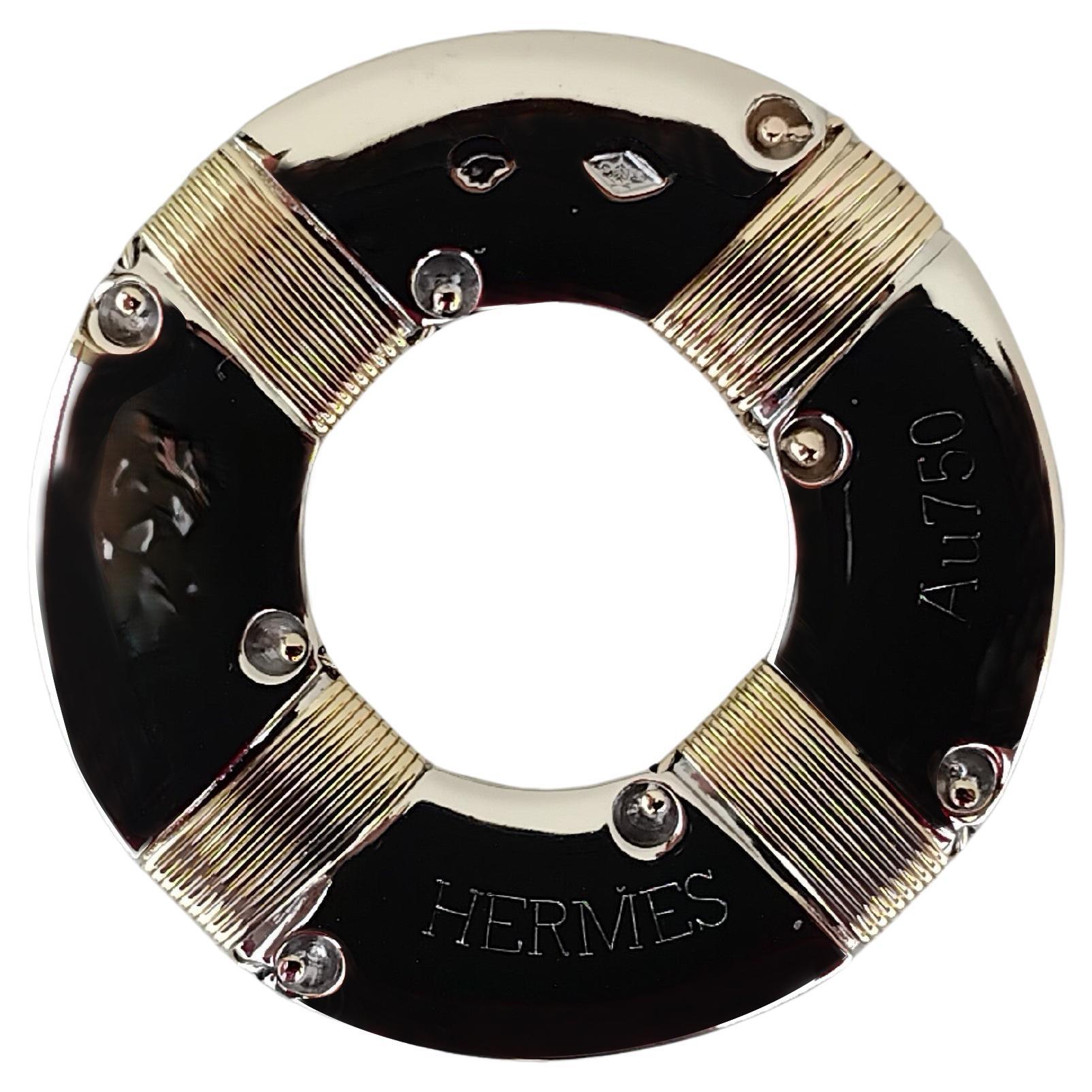 Exceptional Hermès 2 Tones Gold Pendant Buoy Shaped For Sale 1