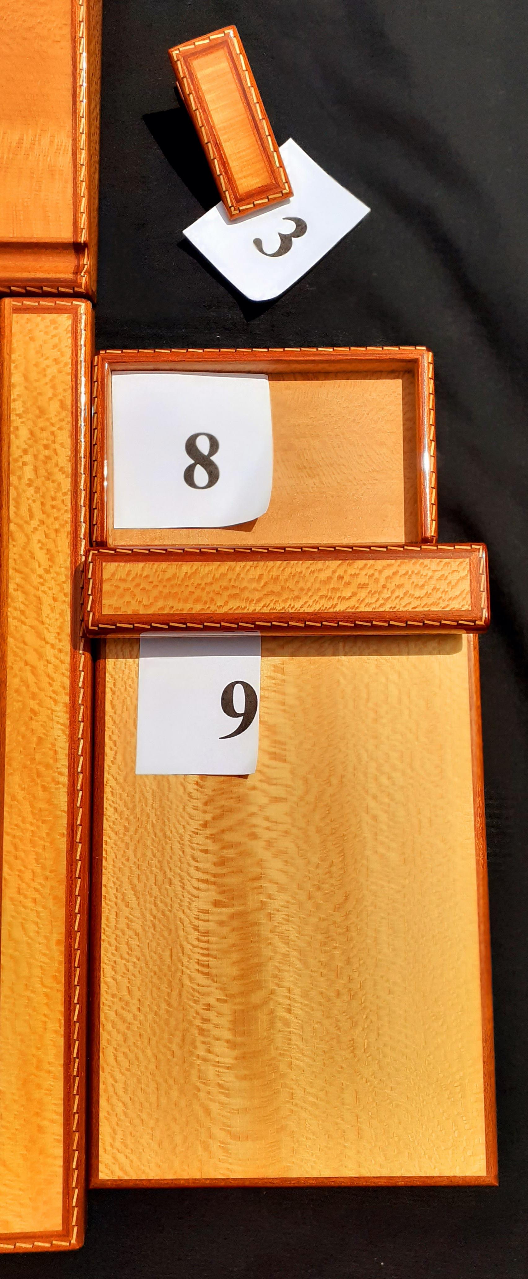 Orange Exceptional Hermès 9 Pieces Desk Set in Lacquered Wood RARE