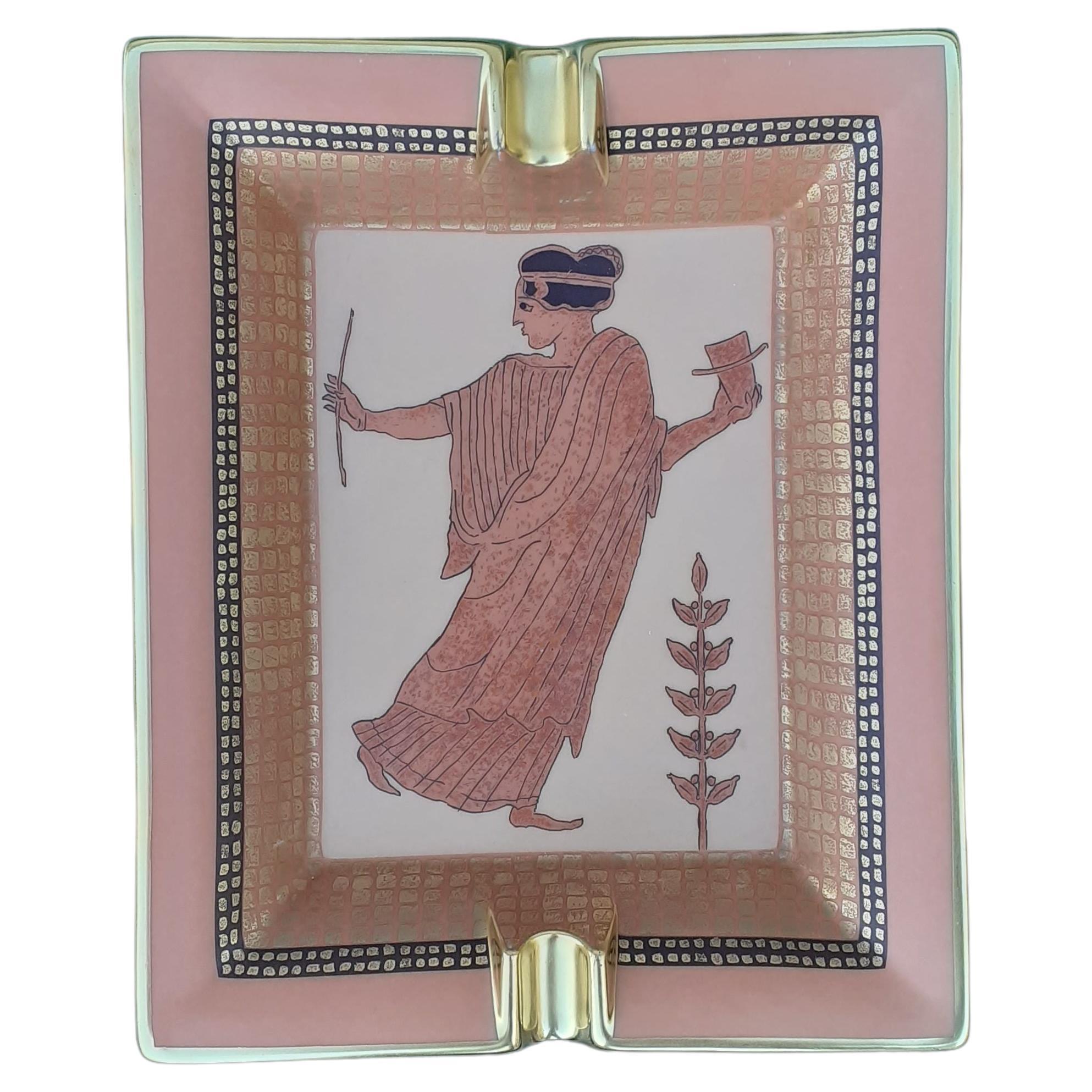 Exceptional Hermès Ashtray Change Tray Greek Mythology Woman in Porcelain For Sale