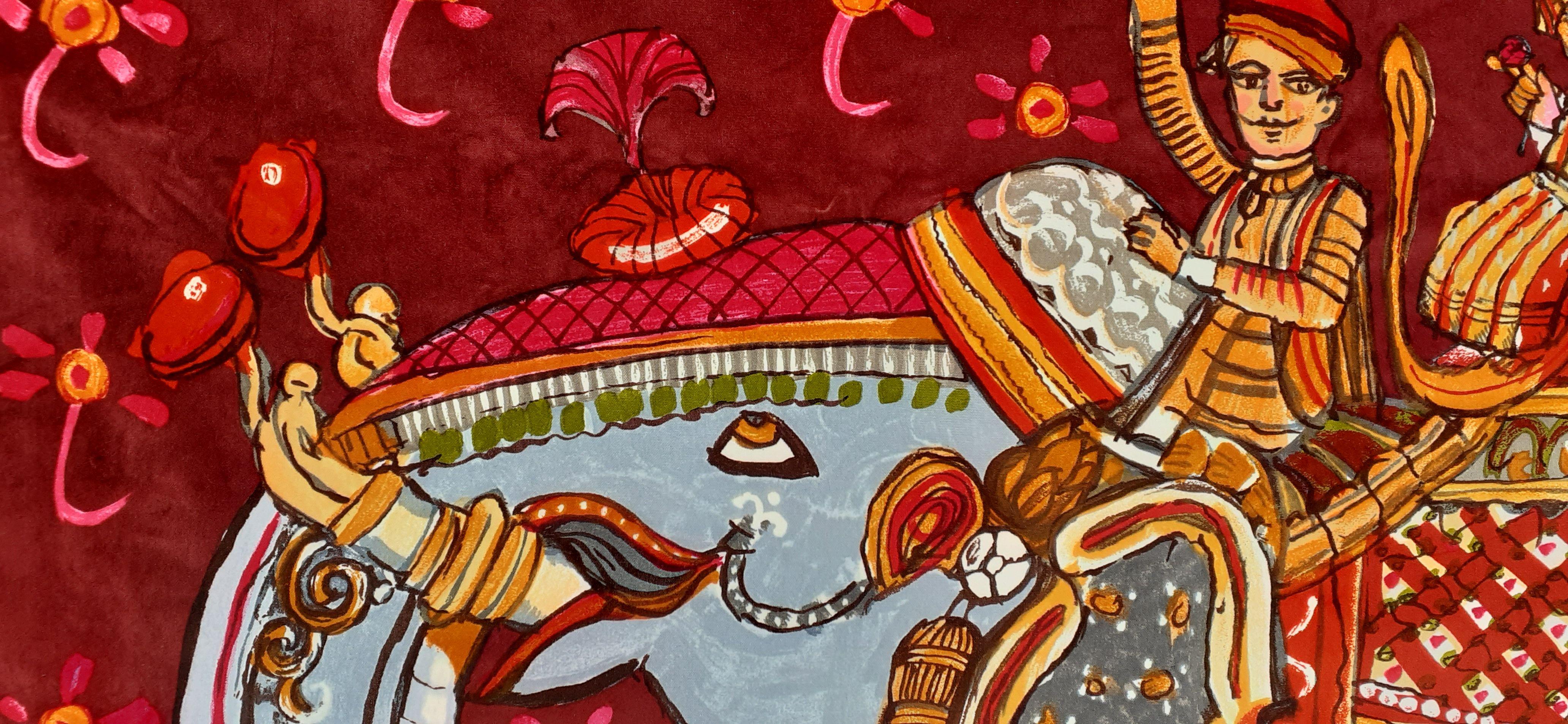 Exceptional Hermès Beloved India Velvet Throw Blanket Cover 6