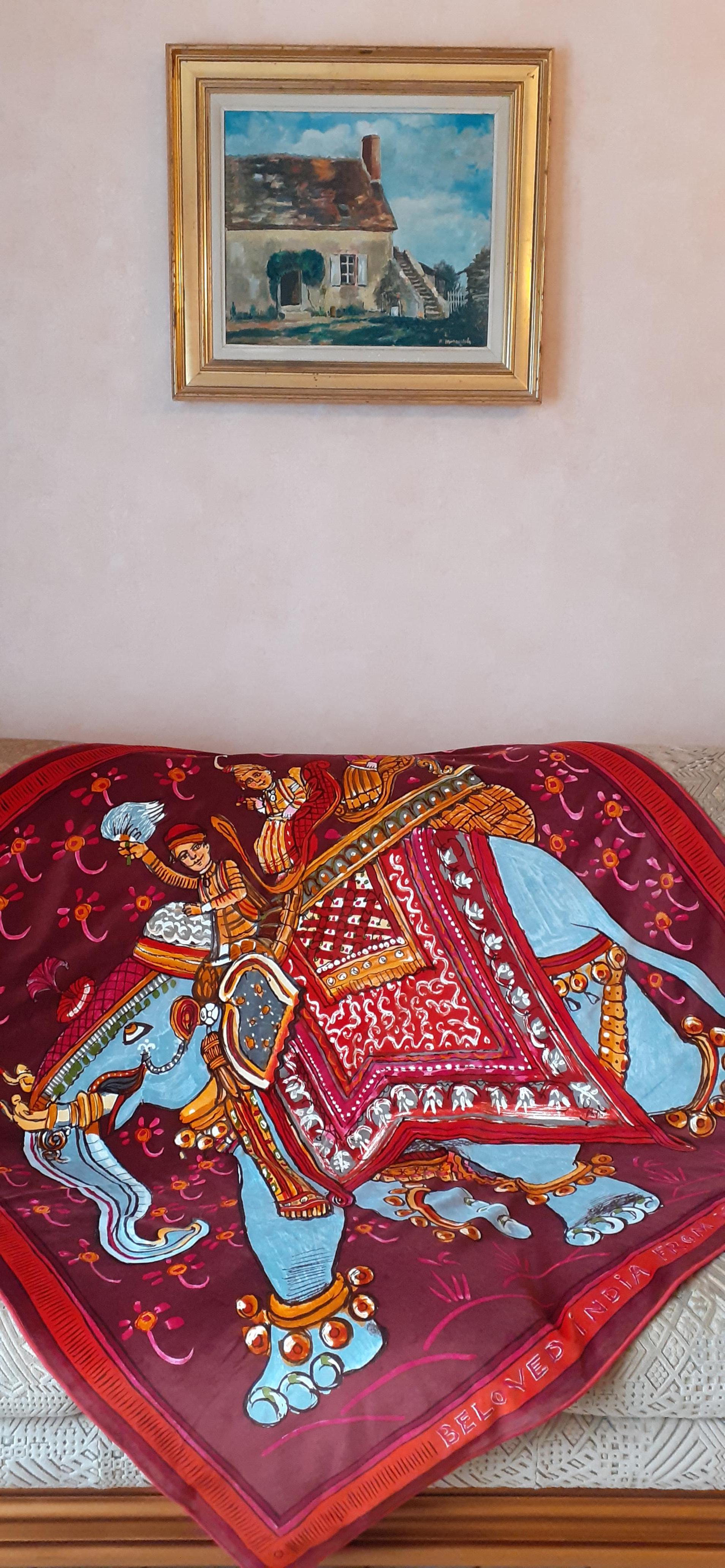 Exceptional Hermès Beloved India Velvet Throw Blanket Cover  15