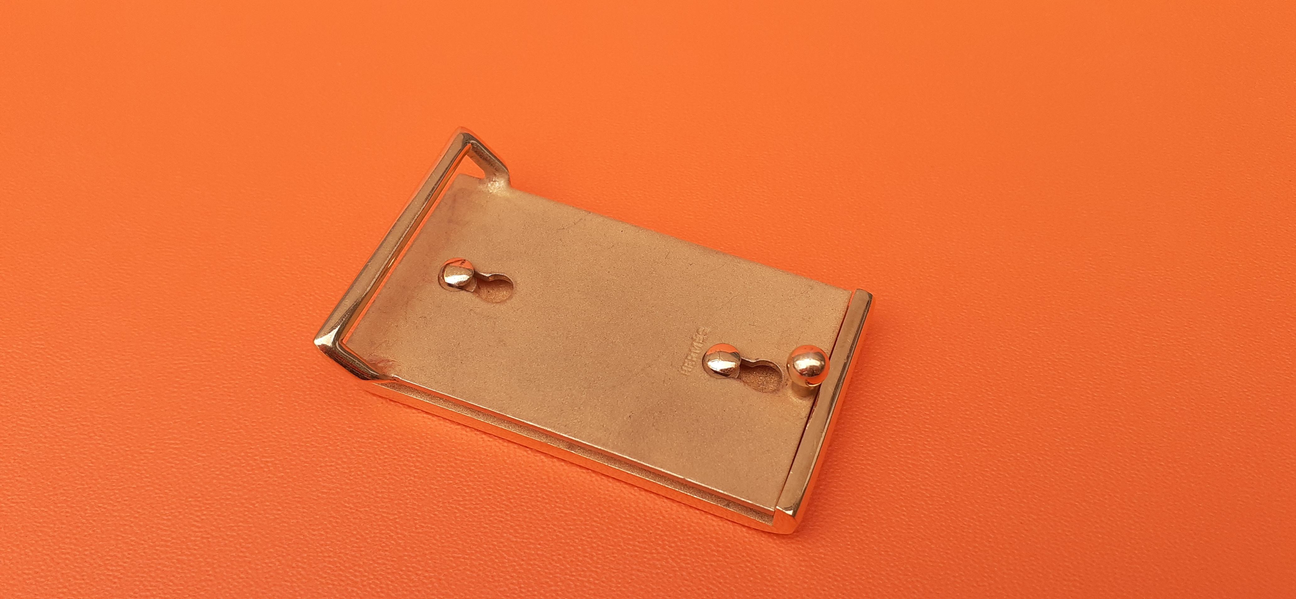 Exceptionnelle boucle de ceinture Hermès Cheval imprimé sur émail Texas pour ceinture 24 mm en vente 2