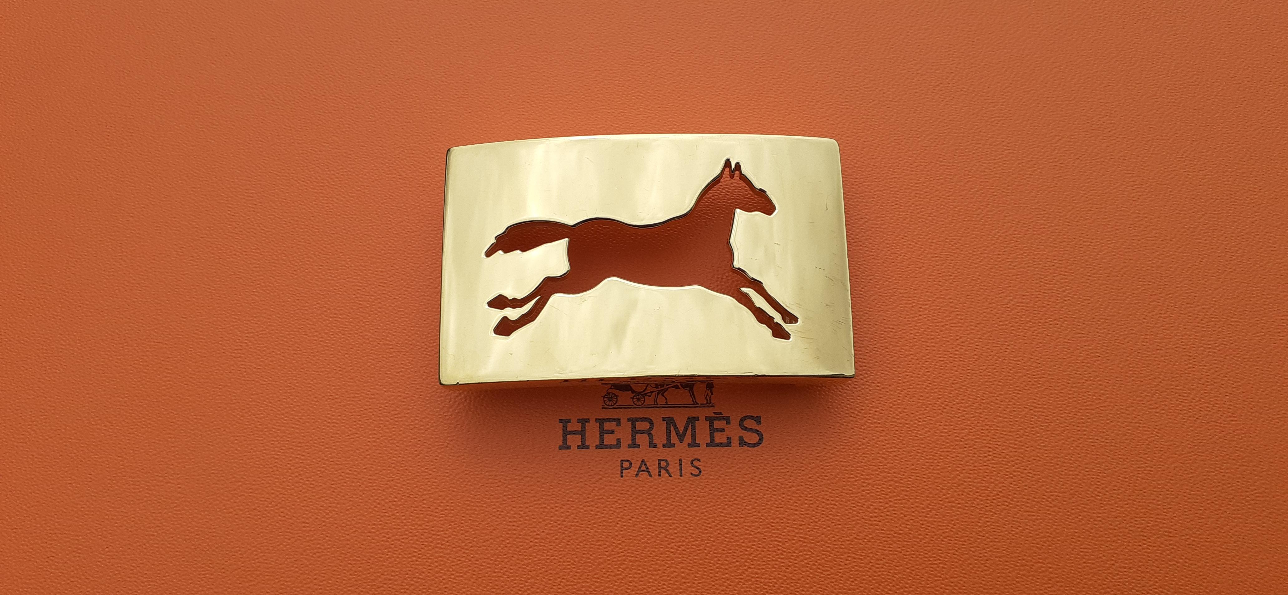 Exceptional Hermès Belt Buckle Horse Shaped in Gold for 32 mm Belt Texas 8