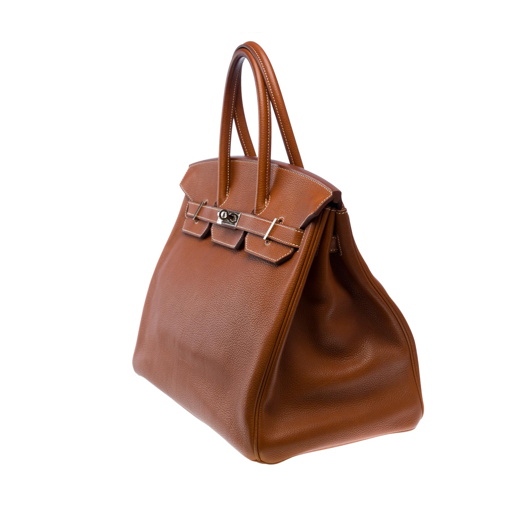 Exceptional Hermès Birkin 35 handbag in Fauve Faubourg Barenia leather, PHW 1