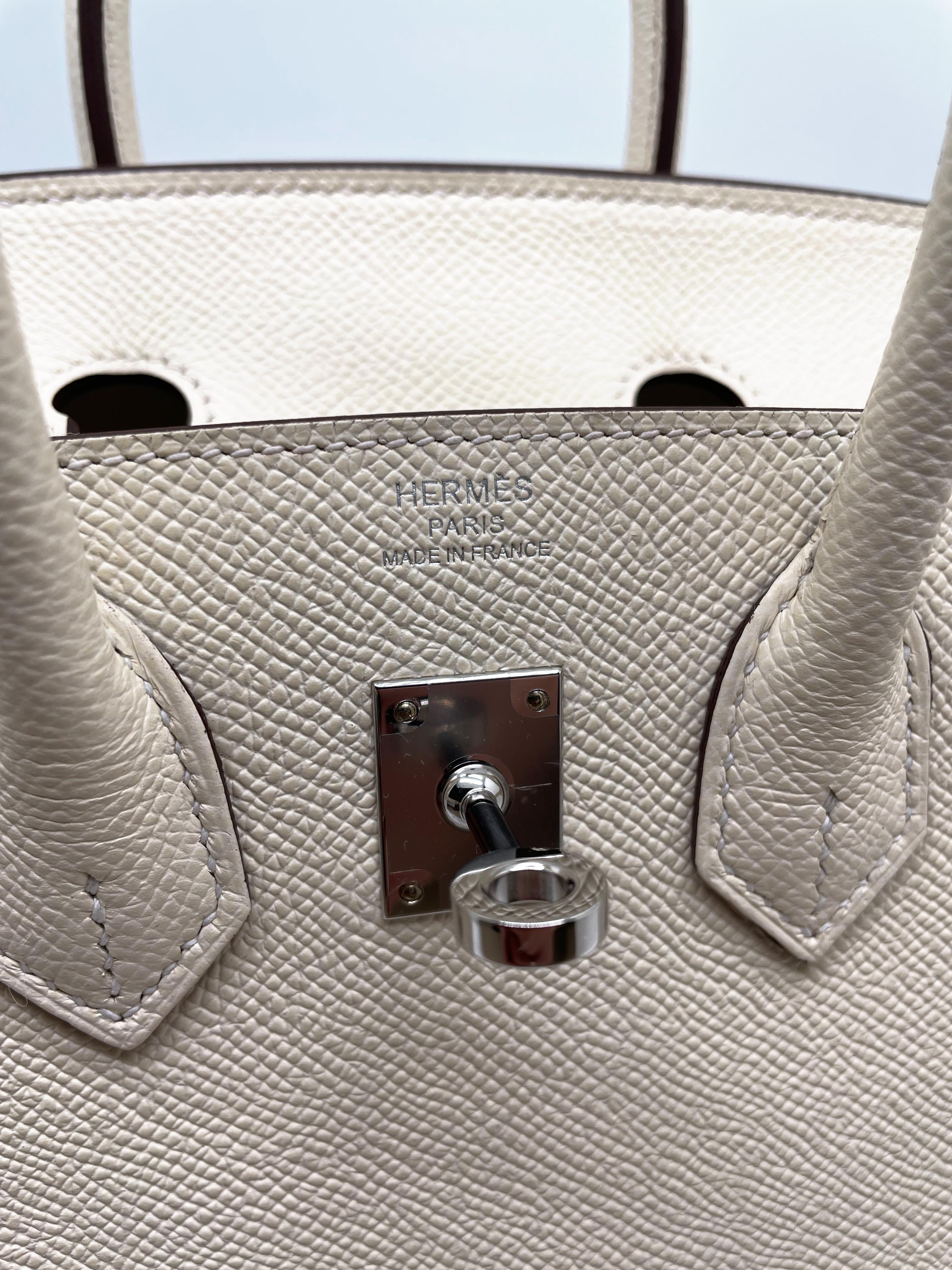 Außergewöhnliche Hermès Birkin Sellier 25 Handtasche in espom Nata Leder Neu für Damen oder Herren im Angebot