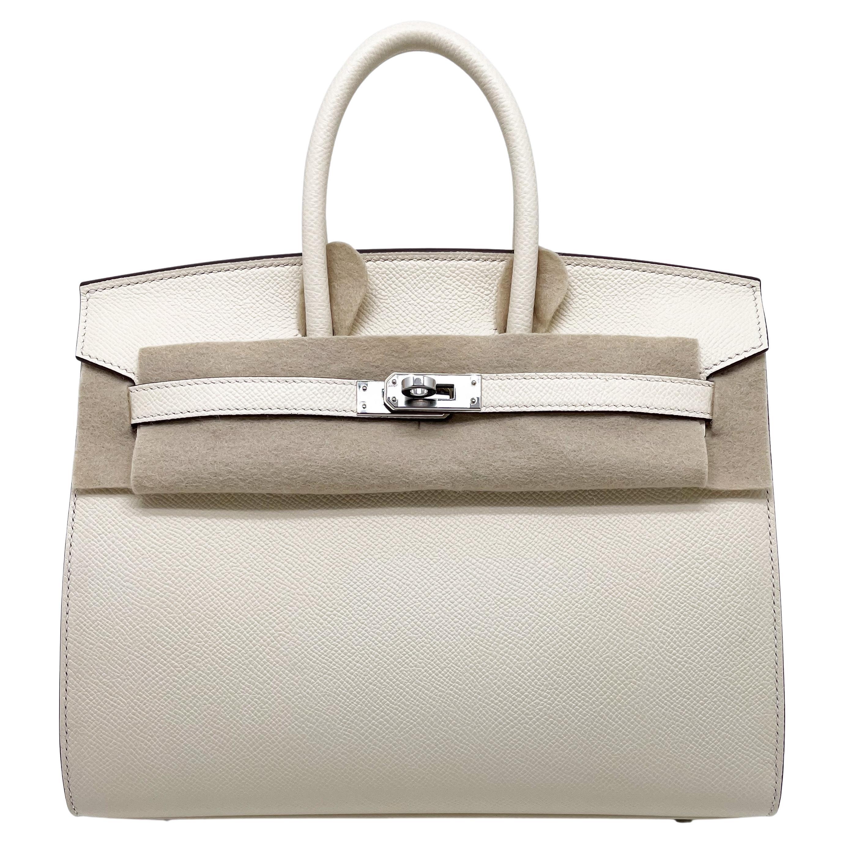 Exceptional Hermès Birkin Sellier 25 handbag in espom Nata leather New For  Sale at 1stDibs