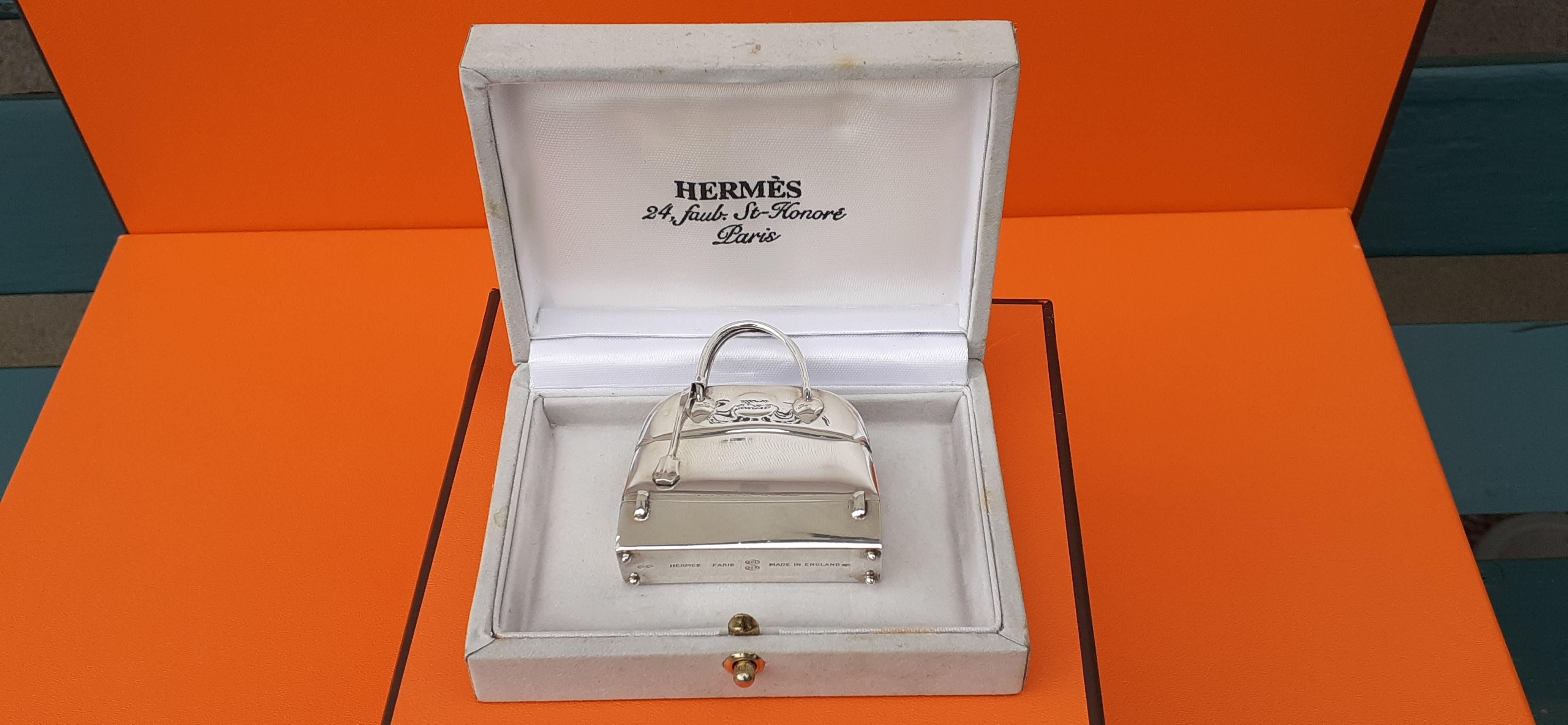 Exceptional Hermès Bolide Bag MacPherson Pill Box Pill Container Silver 925 RARE 3