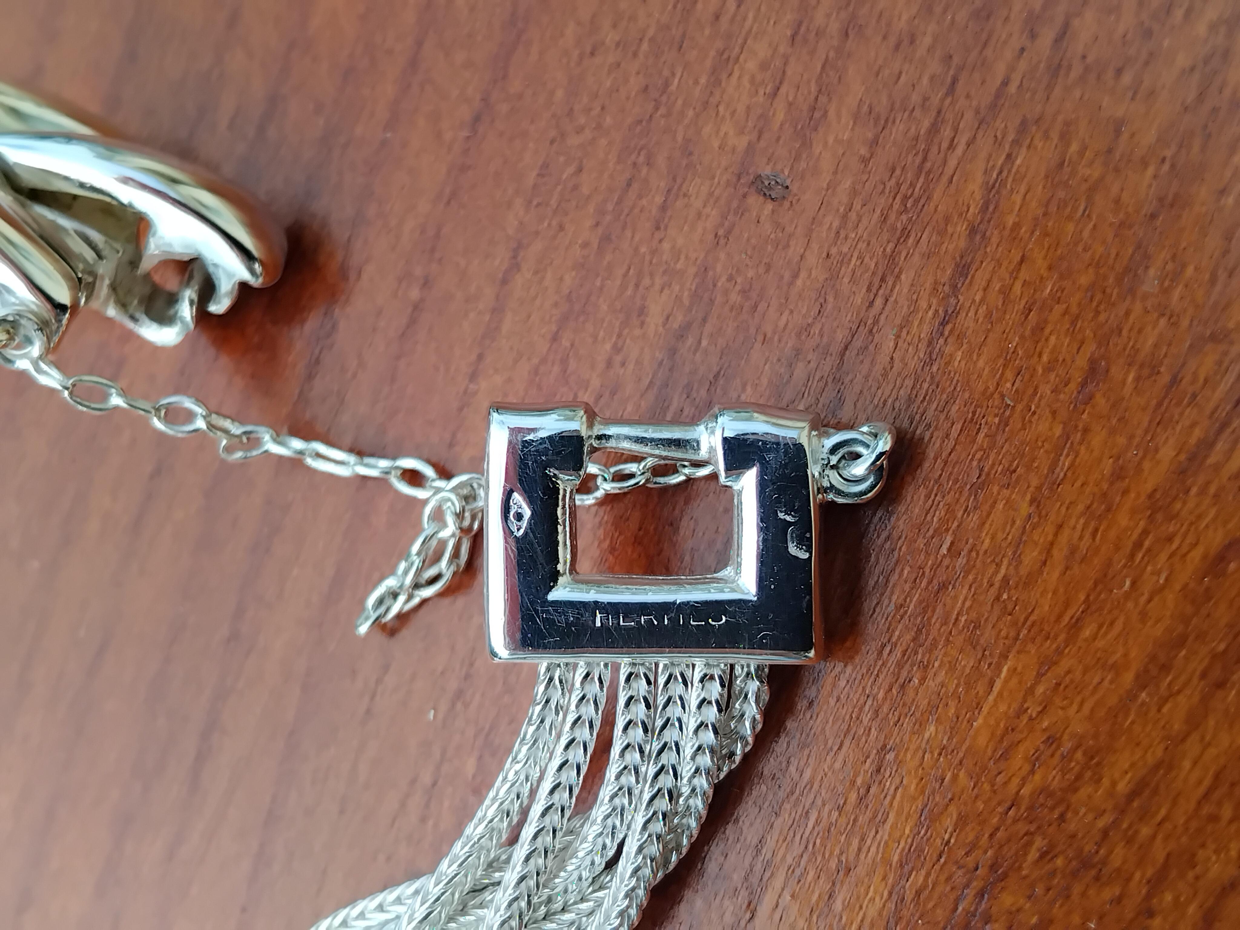 Exceptional Hermès Bracelet Equestrian Theme Stirrups Charms in Silver Texas  For Sale 9