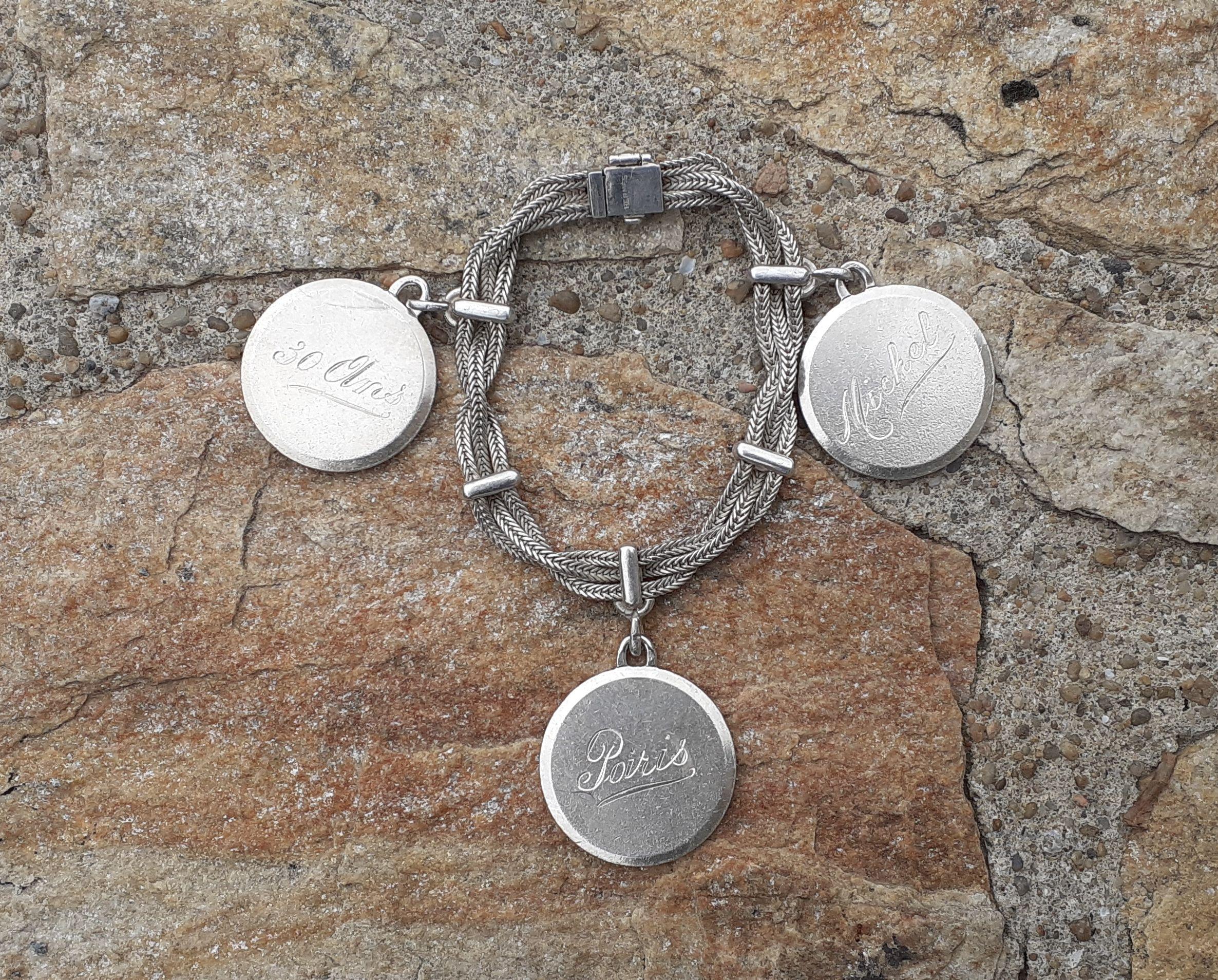 Exceptional Hermès Bracelet with Equestrian Theme Charms Horse Texas in Silver For Sale 13