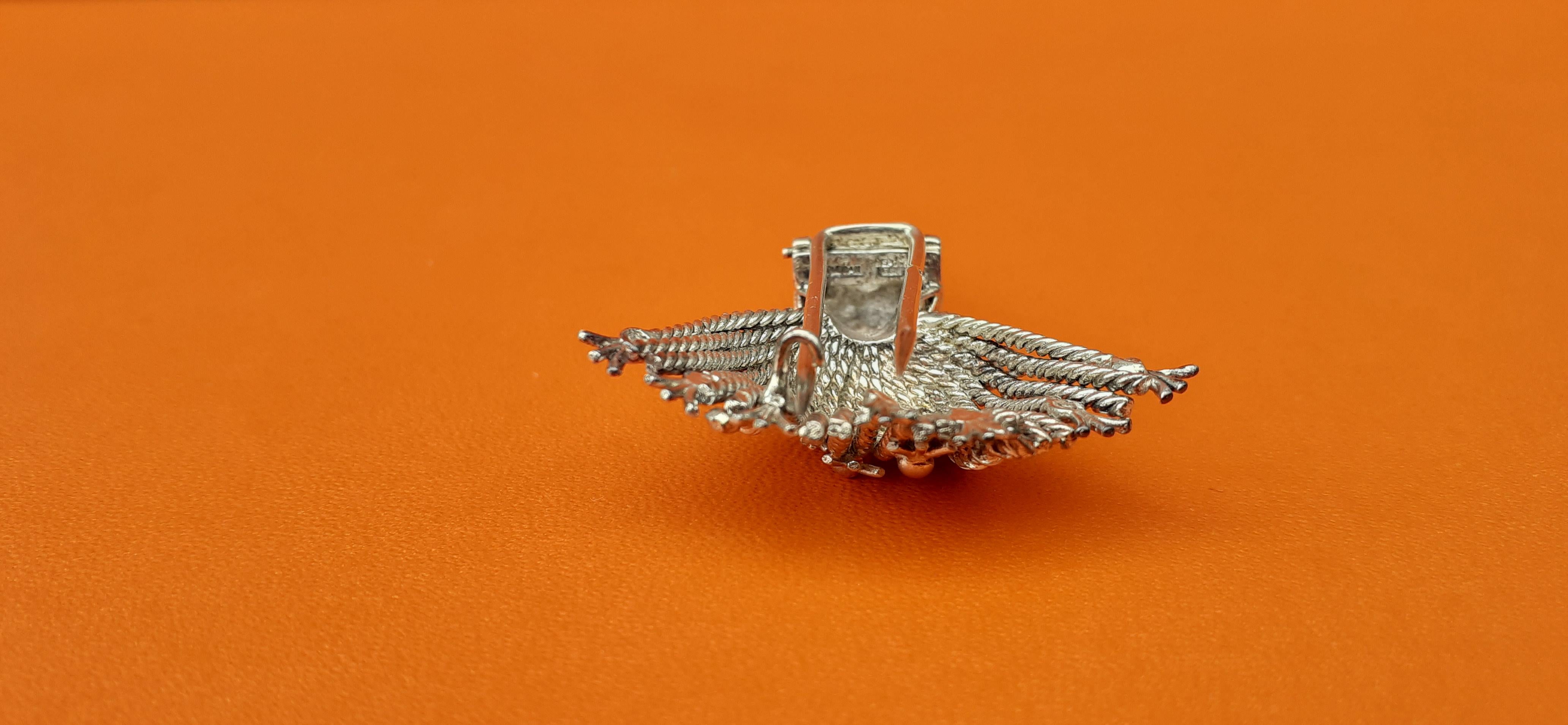 Exceptional Hermès Brooch Pendant Lapel Pin Passementerie Tassel Silver RARE For Sale 5