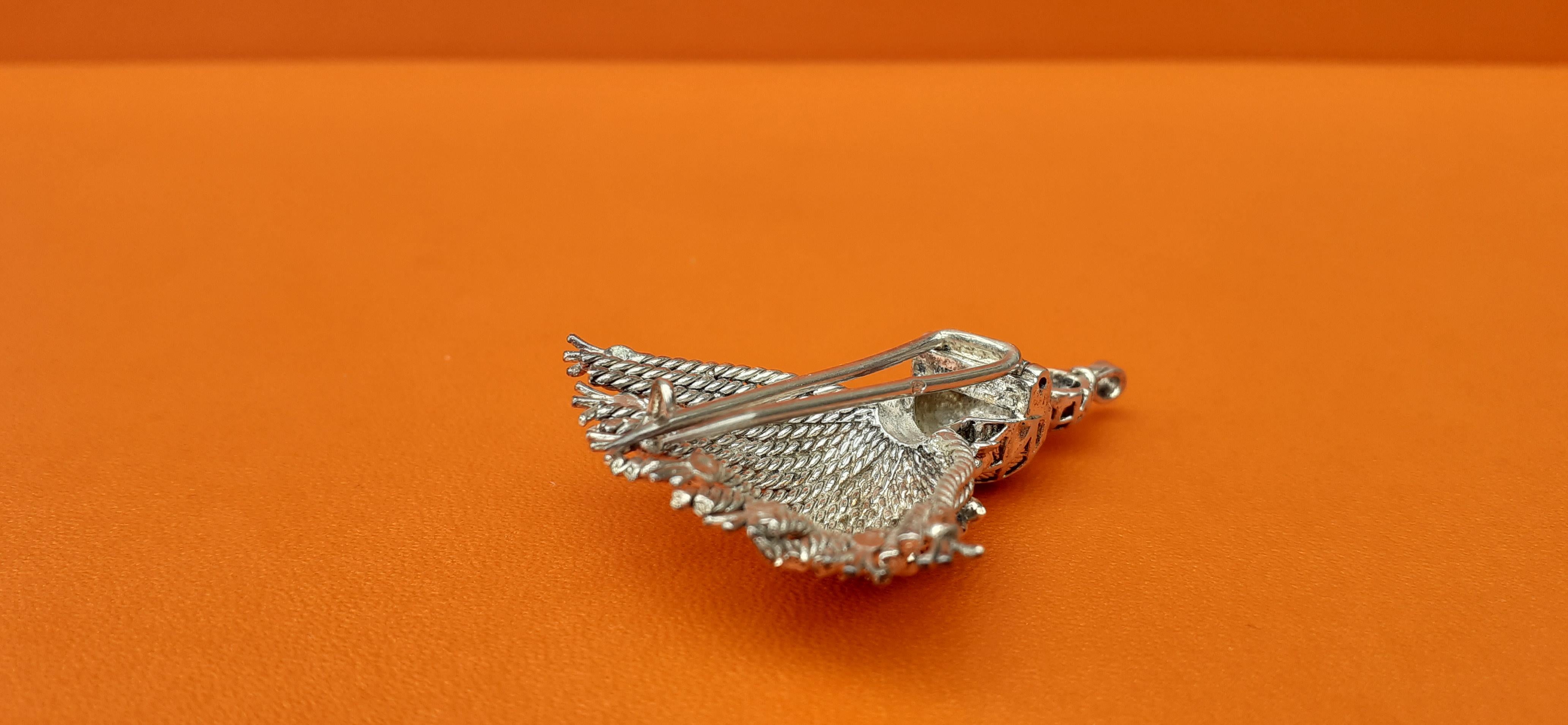 Exceptional Hermès Brooch Pendant Lapel Pin Passementerie Tassel Silver RARE For Sale 6