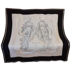 Exceptionnel Châle Hermès en cachemire et soie Brides De Gala perlé à la main 140 cm