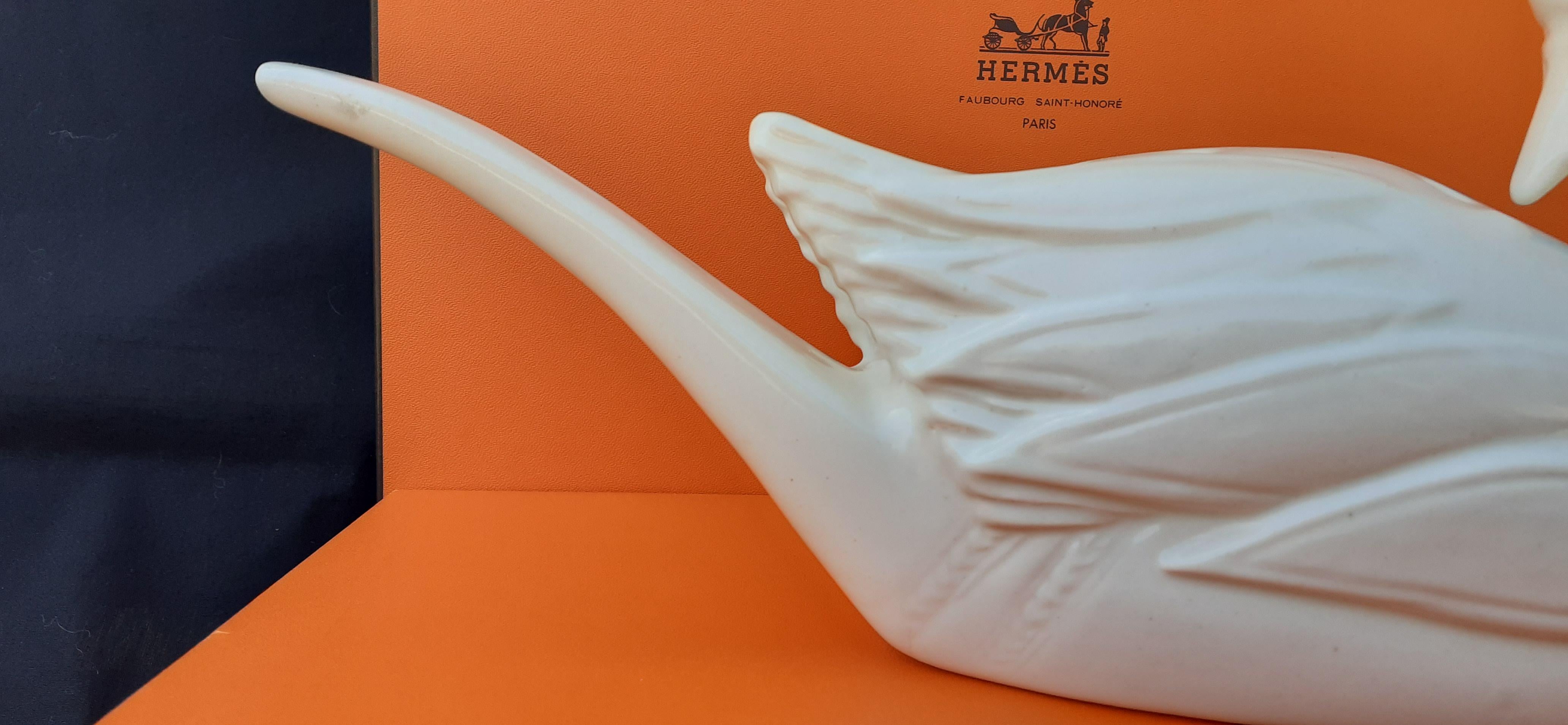 Außergewöhnliche Hermès Tafelaufsatz Vase Keramik Ente von La Mare aux Canards RARE im Angebot 4