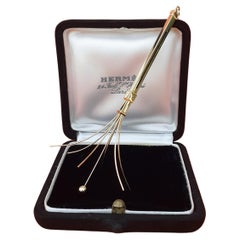 Vintage Exceptional Hermès Champagne whisk in 18K Yellow Gold RARE
