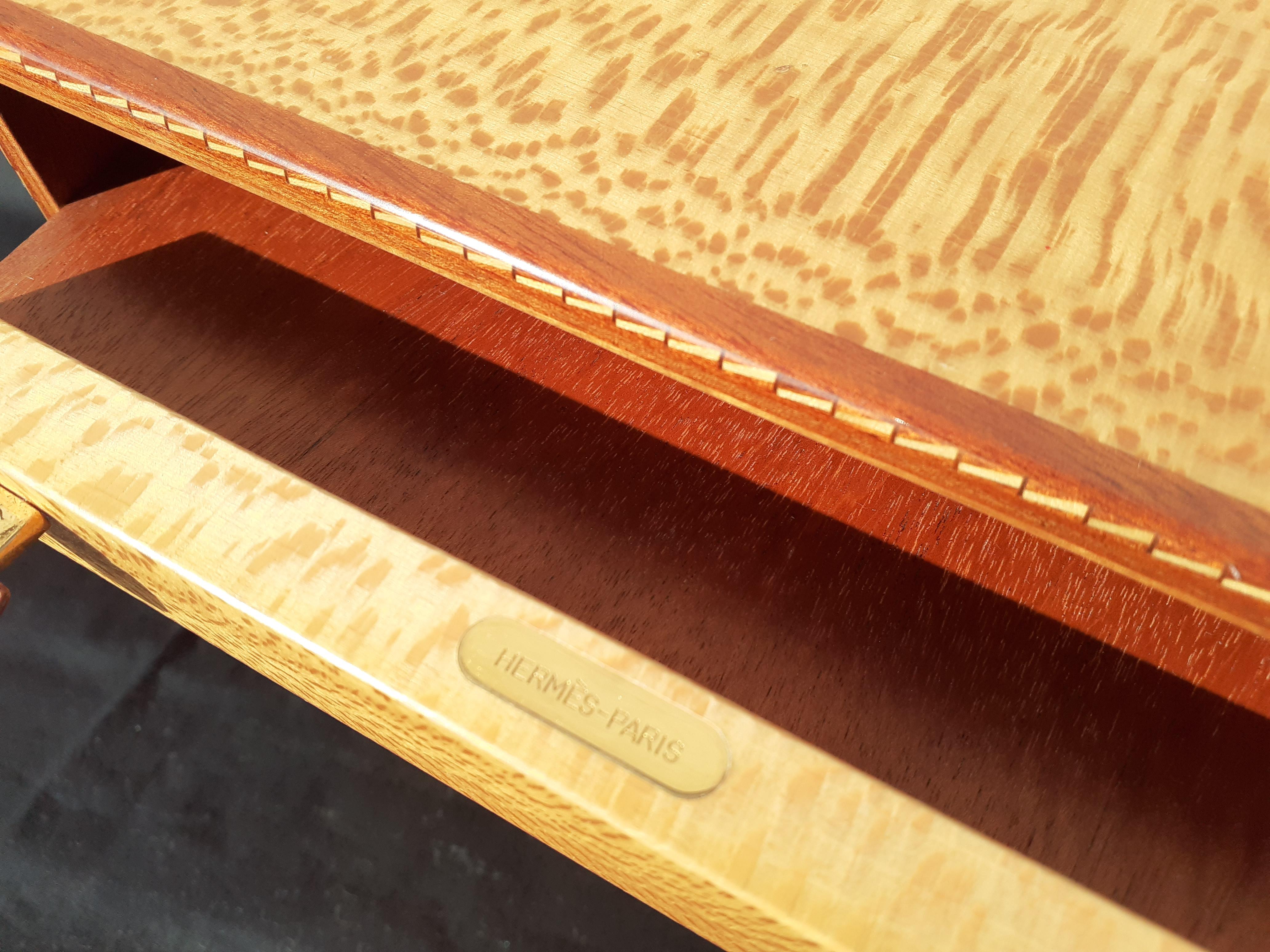 Exceptional Hermès Chest 7 Drawers to store Scarves or Jewelry Wood and Leather 4