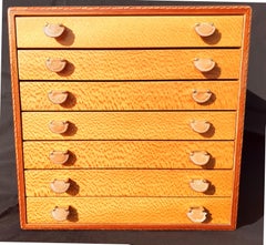 Exceptional Hermès Chest 7 Drawers to store Scarves or Jewelry Wood and Leather
