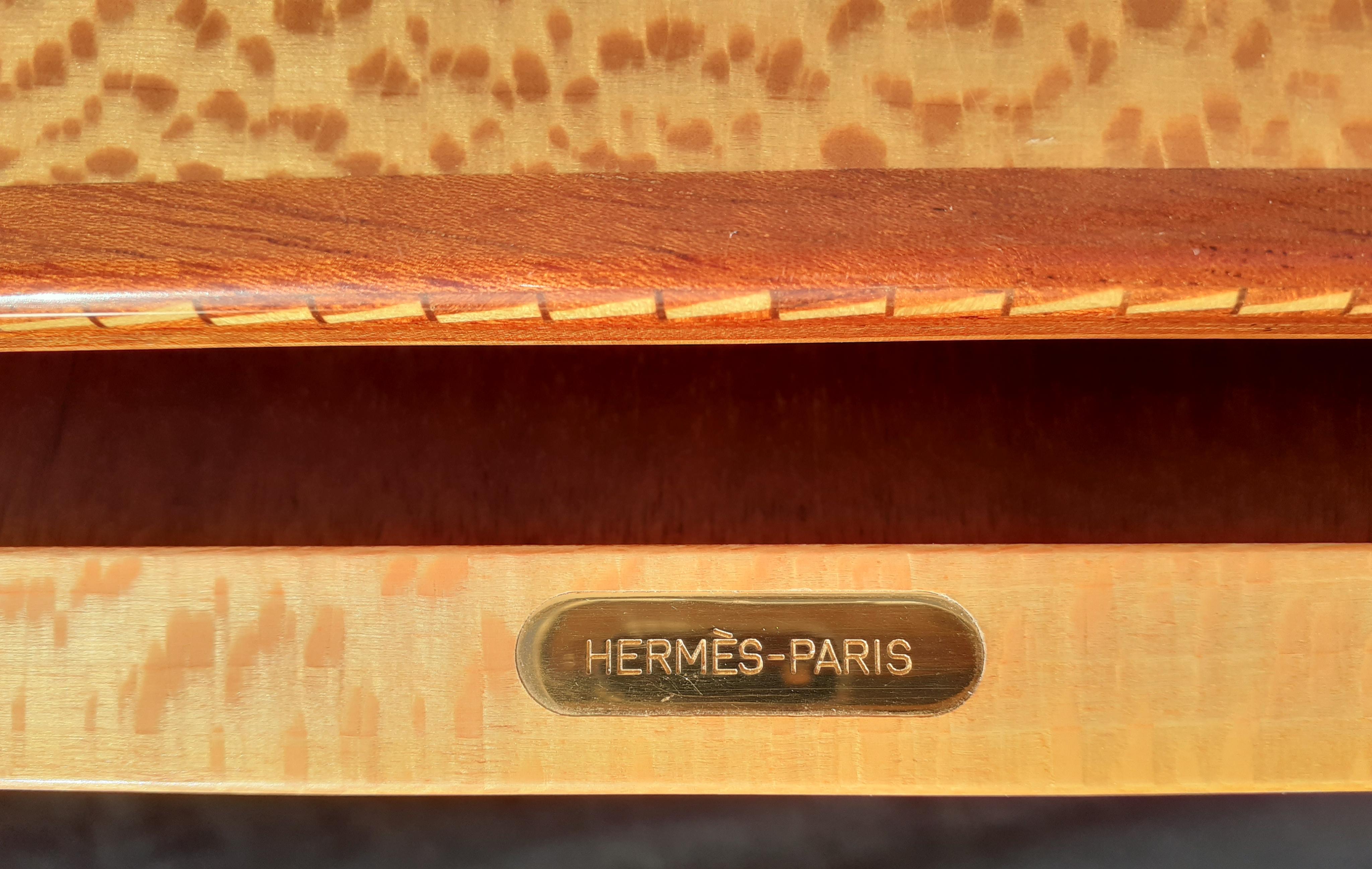 Exceptional Hermès Chest 7 Drawers to store Scarves or Jewelry Wood and Leather  1