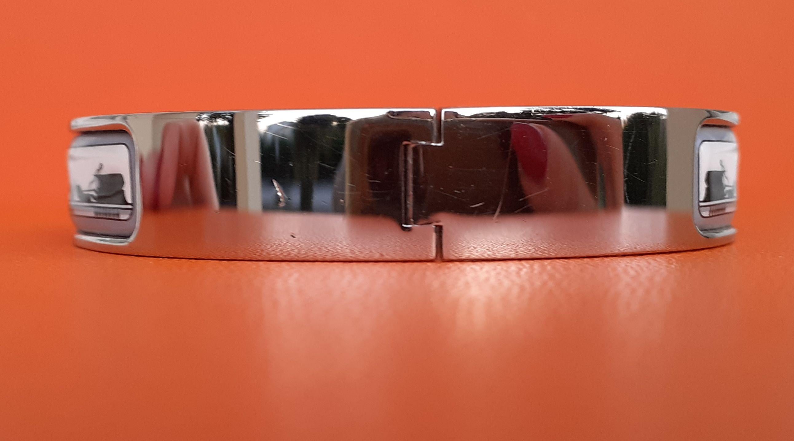 Exceptionnels Bracelets Clic Clac Hermès Les Ponts de Paris Narrow Palladium GM en vente 4
