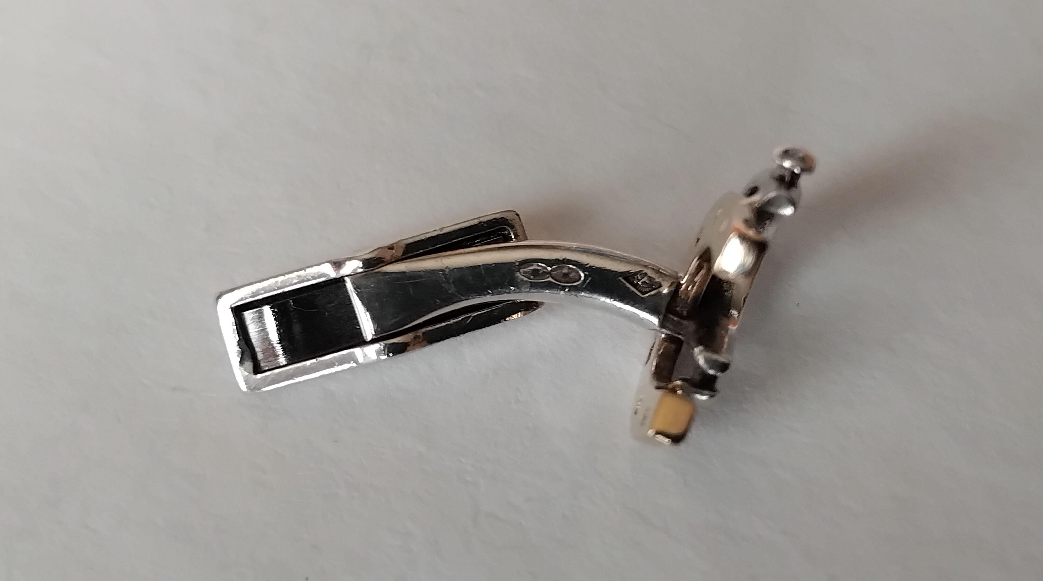 Exceptional Hermès Cufflinks Horseshoe and Spur Shaped Silver Vermeil Texas For Sale 15