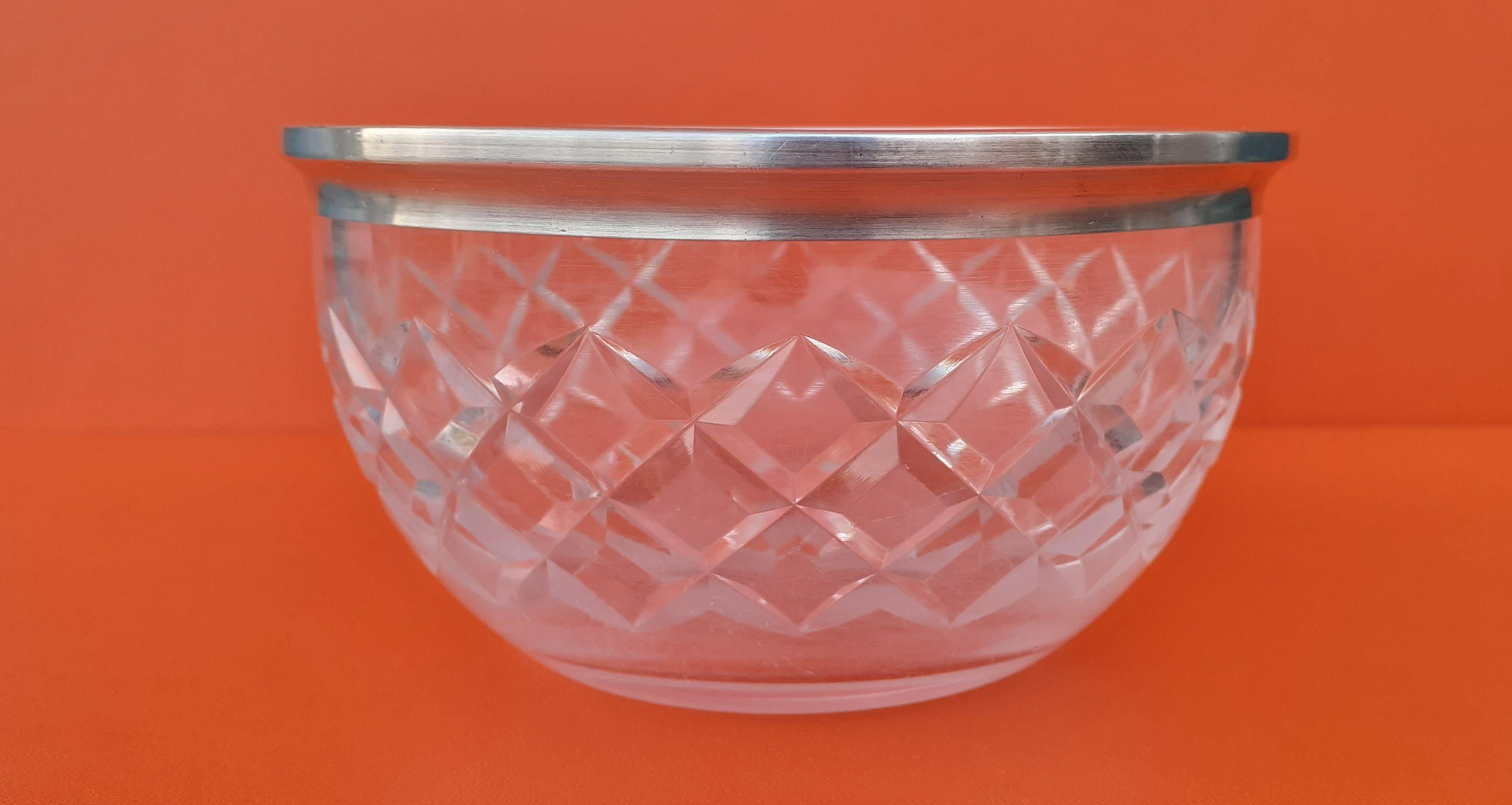 Exceptional Hermès Dish Jar Candy Box in Glass and Silver RARE 6