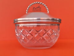 Excepcional Bombonera Hermès de cristal y plata RARA