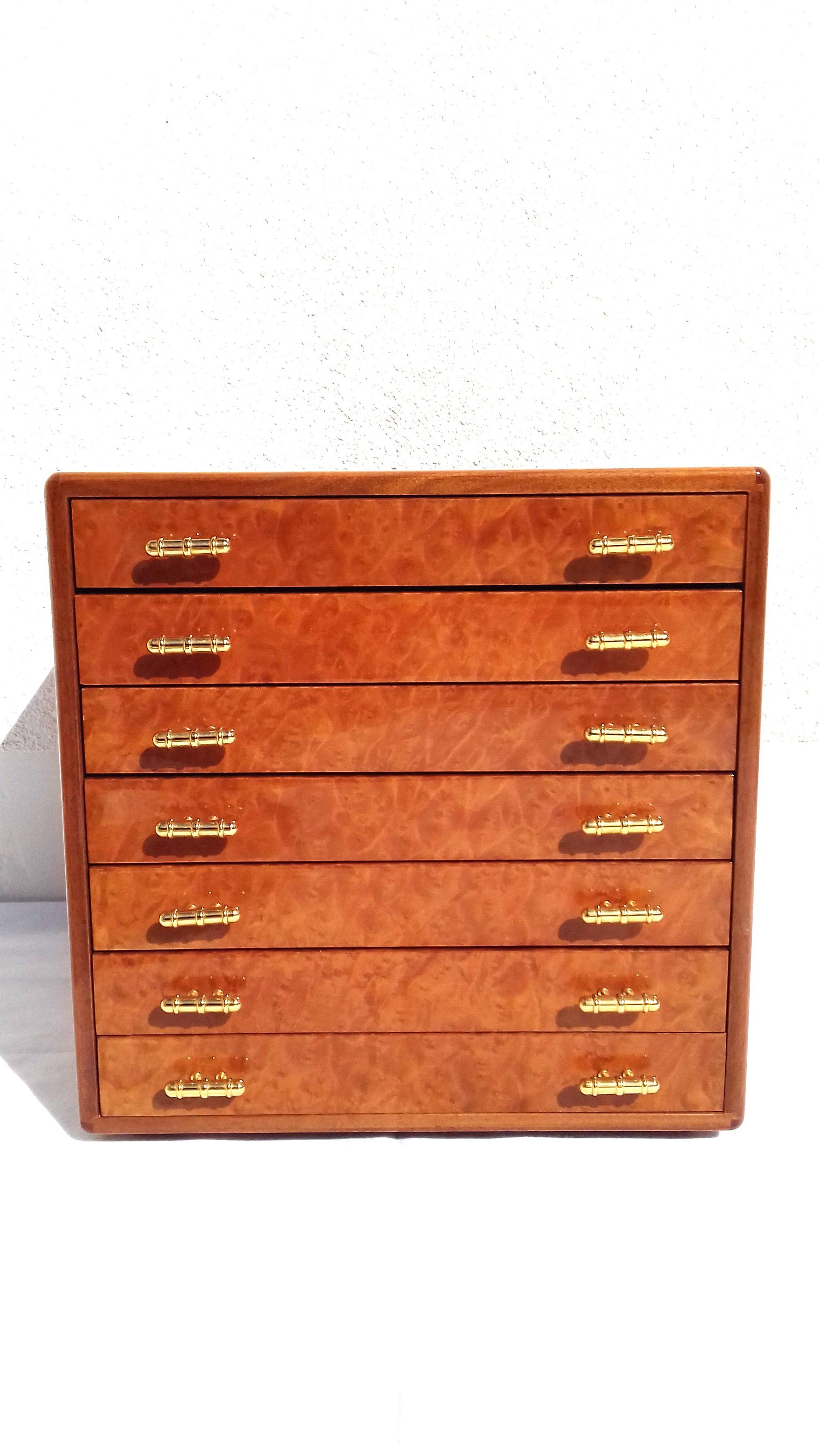 Exceptional Hermès Drawer to store scarves or Jewelry In Wood Inlaid RARE 11
