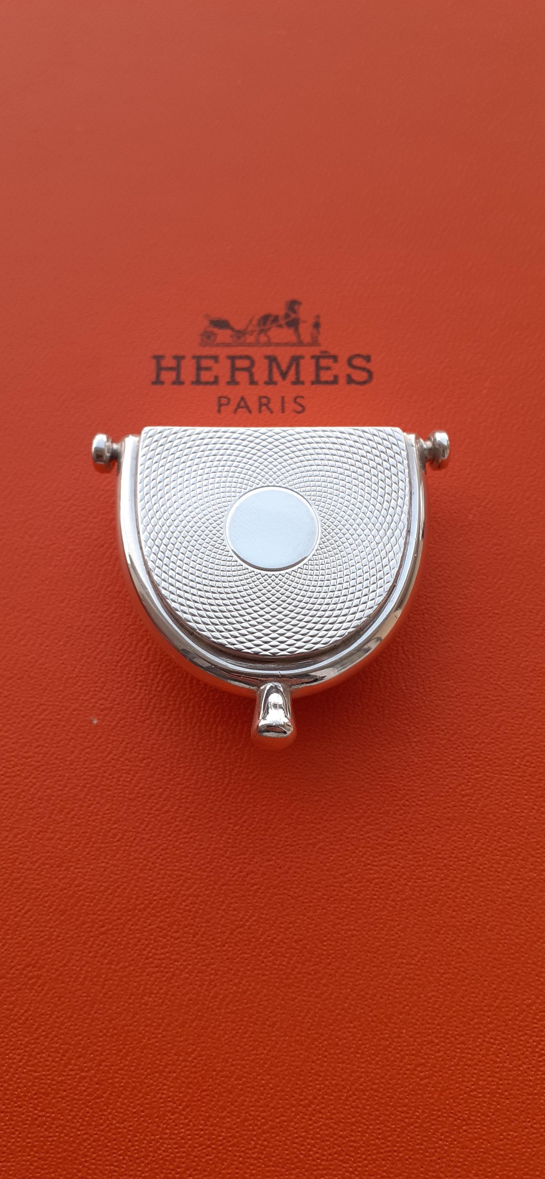 Women's or Men's Exceptional Hermès Guilloche Spur Shaped Pill Box By Ravinet d'Enfert For Sale