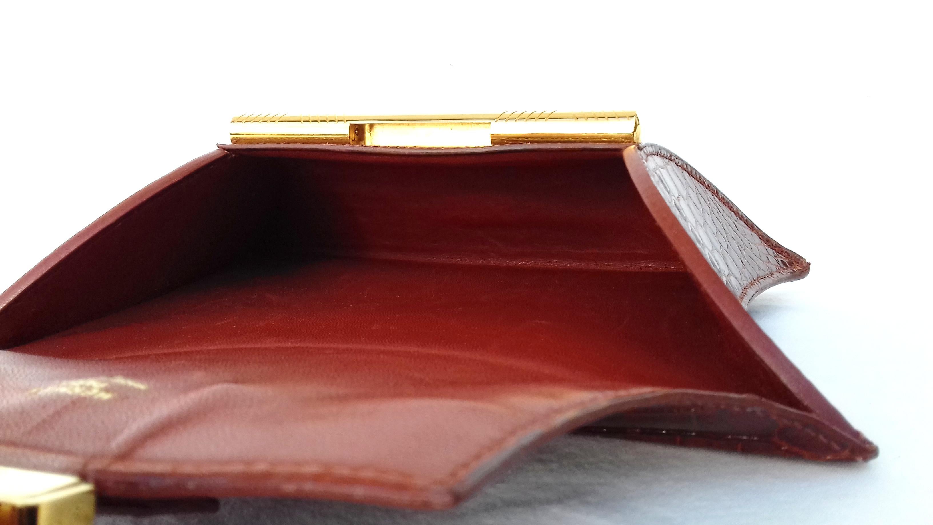 Außergewöhnliche Hermès Handtasche Geldbörse Clutch in Brown Krokodil Ghw Selten im Angebot 9