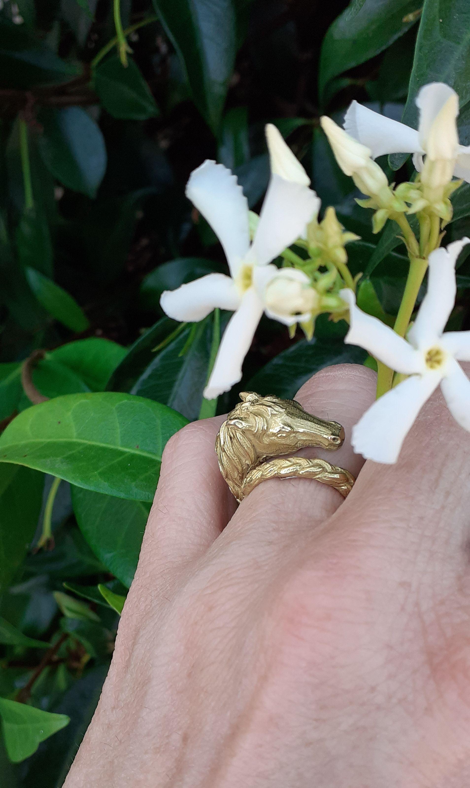 Außergewöhnliche Hermès Pferd Ring in Gelbgold 18K RARE im Angebot 9