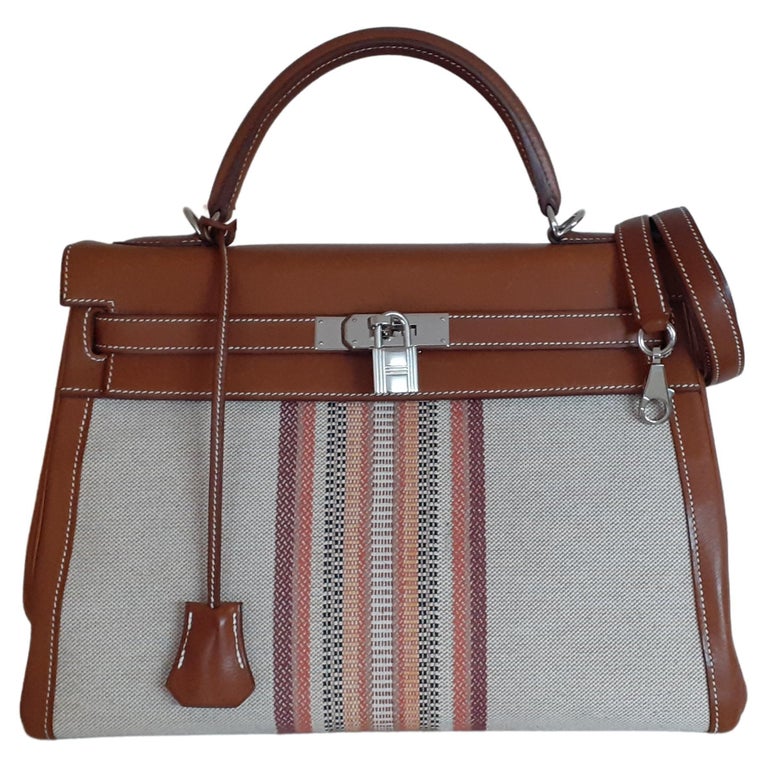 Exceptional Hermès Kelly 32 Toile Barenia Special Edition India