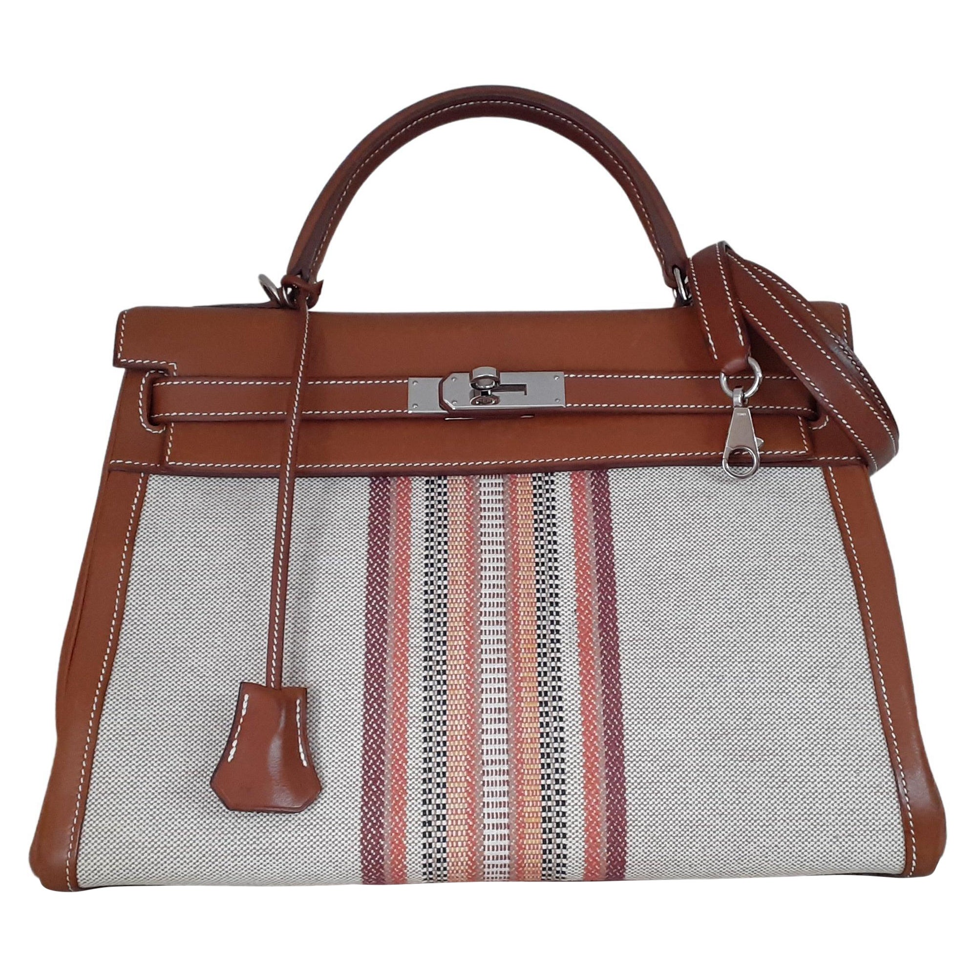Eccezionale Hermès Kelly 32 Toile Barenia Edizione Speciale India Gange RARA in vendita