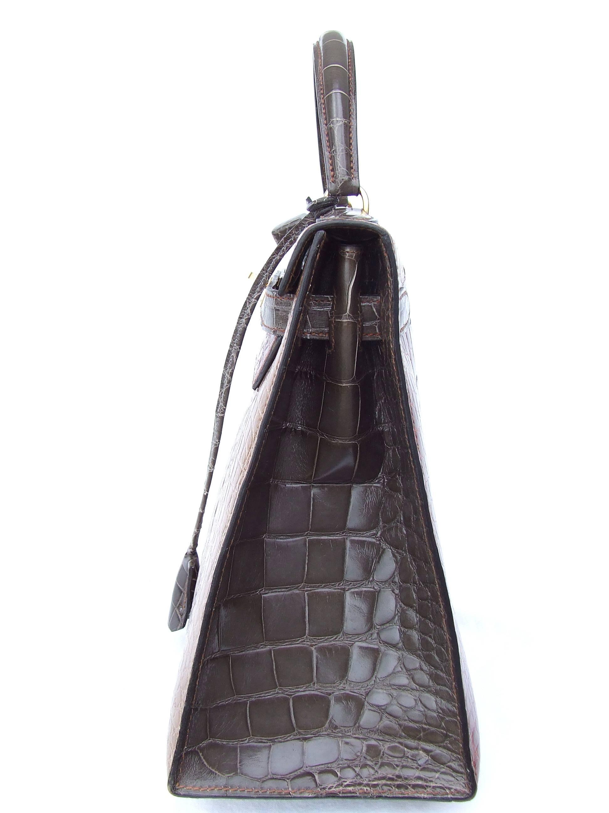 Exceptional Hermès Kelly Bag Tricolor Alligator Ghw 32 cm RARE Exc Cond 1