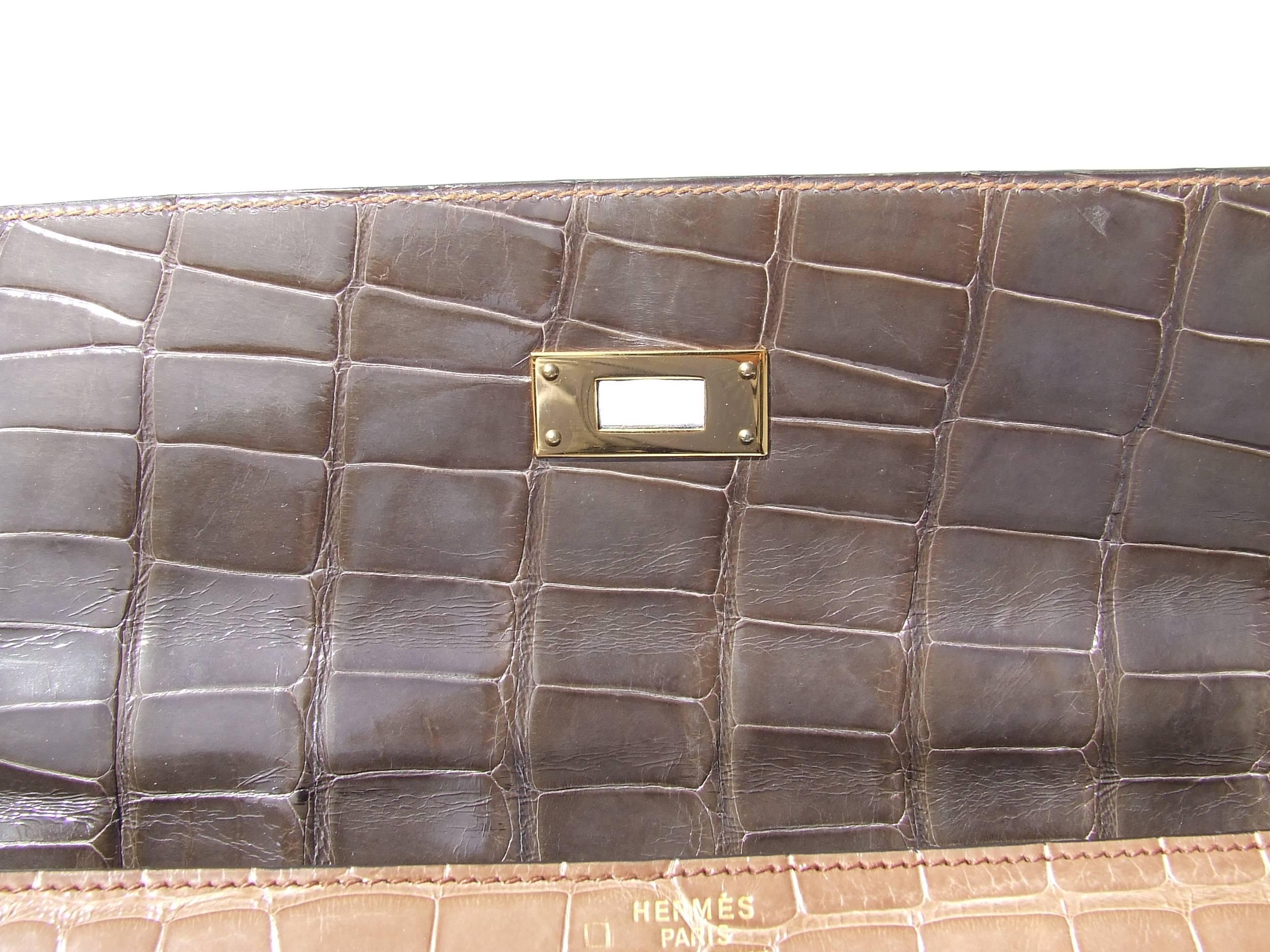 Exceptional Hermès Kelly Bag Tricolor Alligator Ghw 32 cm RARE Exc Cond 2