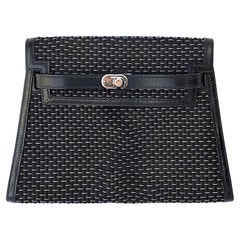 Exceptional Hermès Kelly Pochette Purse Black Crinoline and Silver  Phw RARE